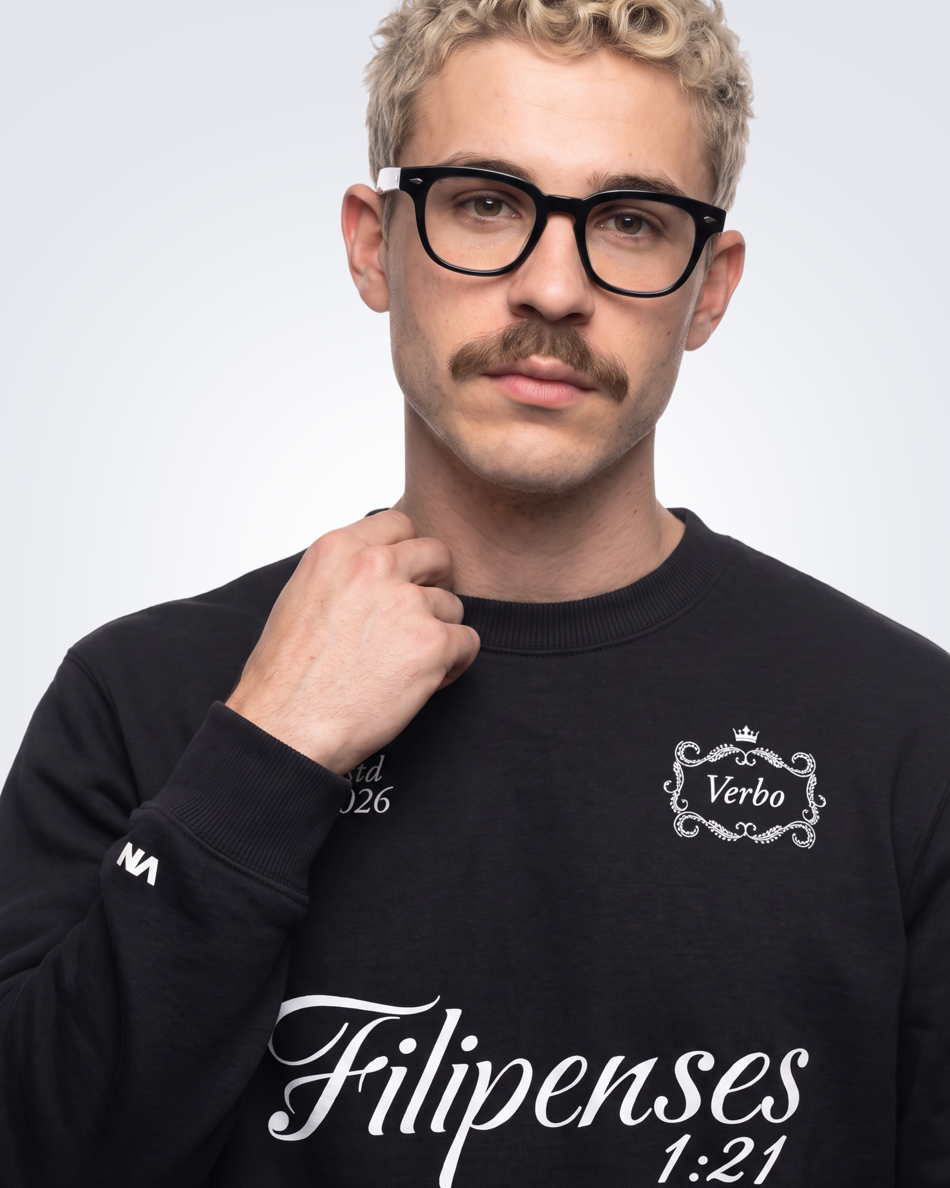 Moletom Gola Careca Preto - Filipenses 1:21