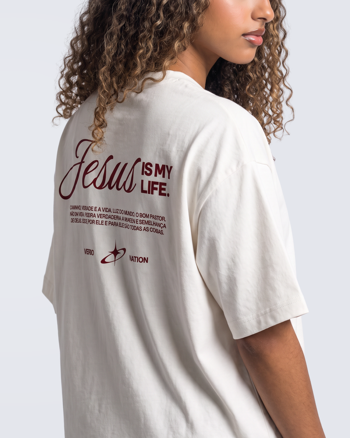 Camiseta Oversized OffWhite - Jesus is my life