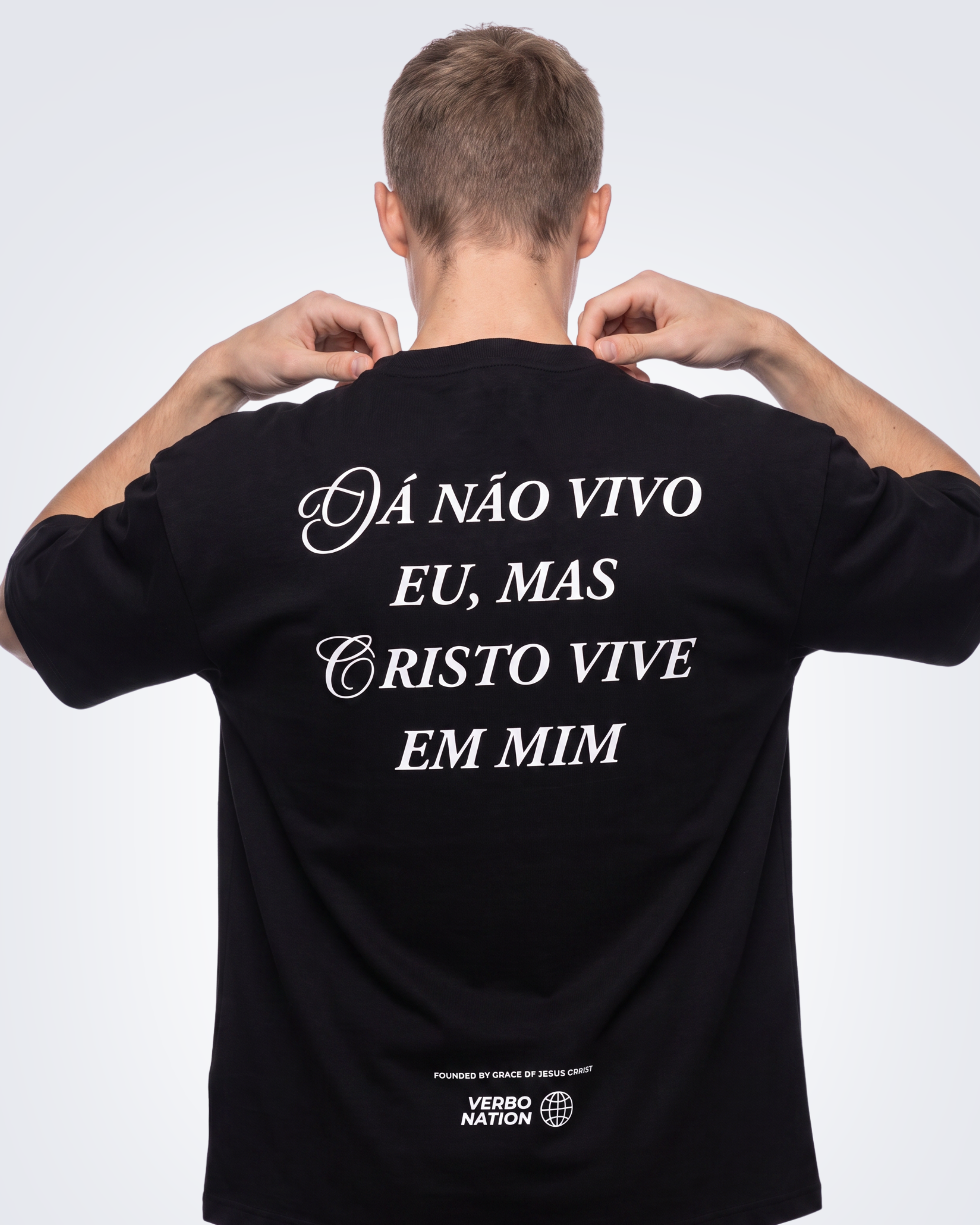 Camiseta Oversized Preta - Gálatas 2:20