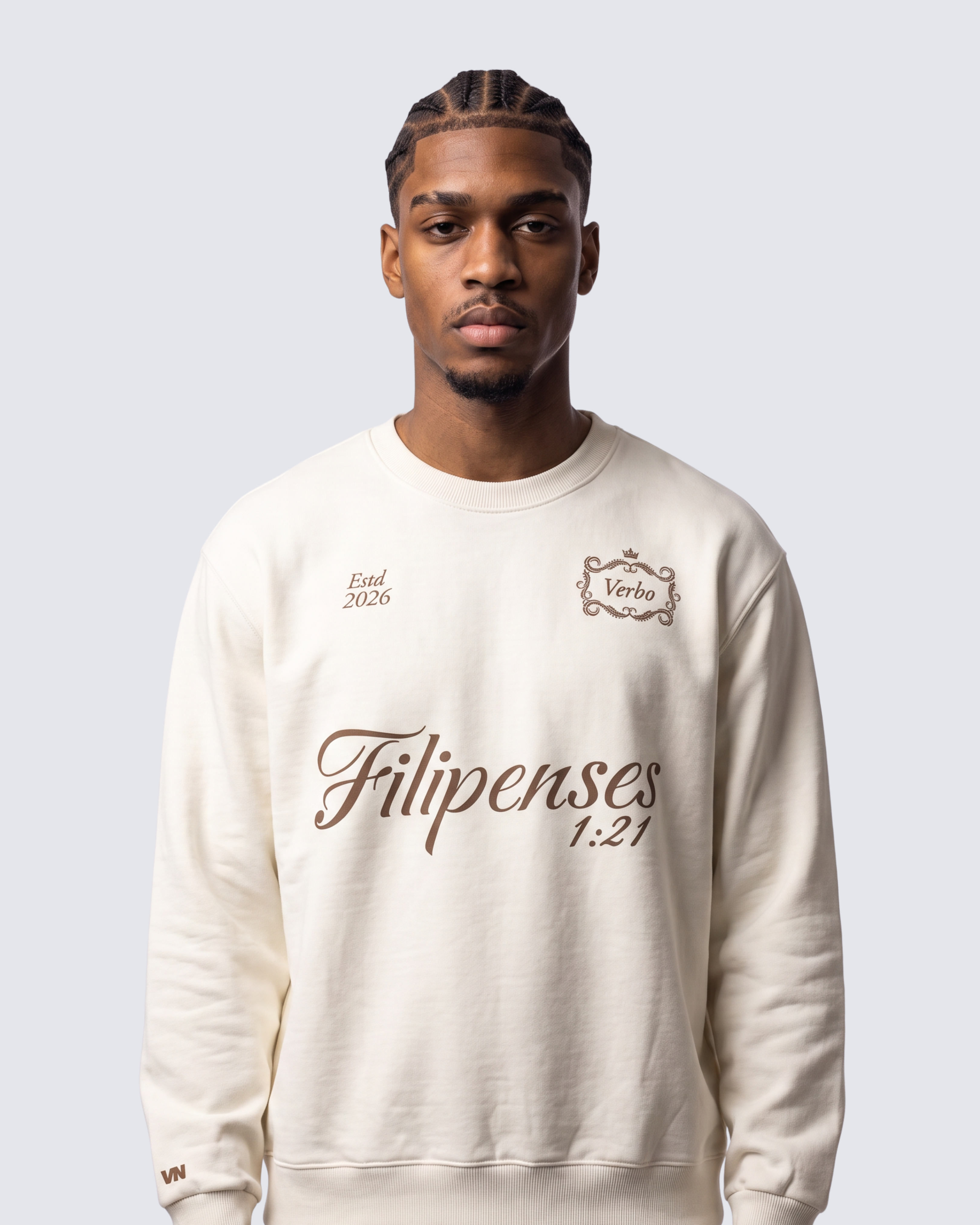 Moletom Gola Careca OffWhite - Filipenses 1:21