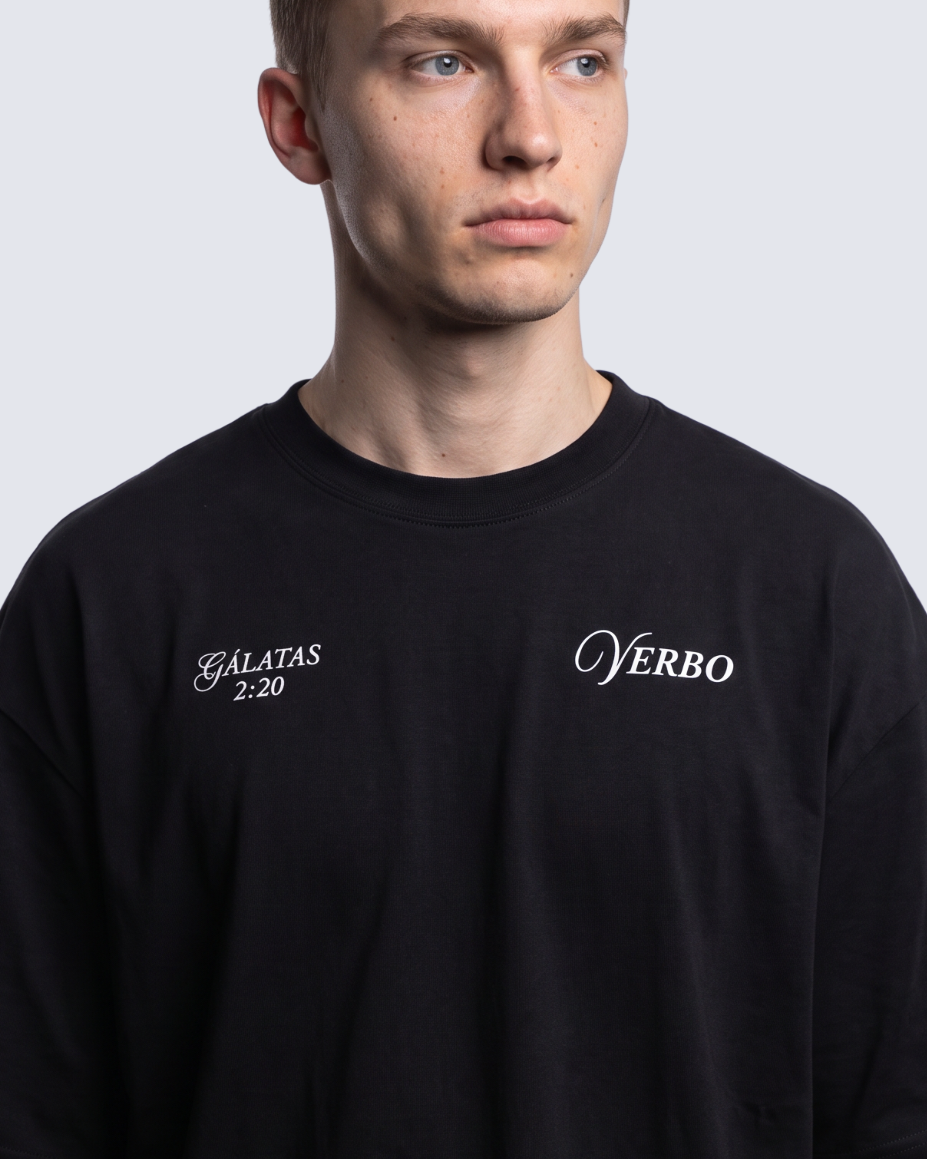 Camiseta Oversized Preta - Gálatas 2:20