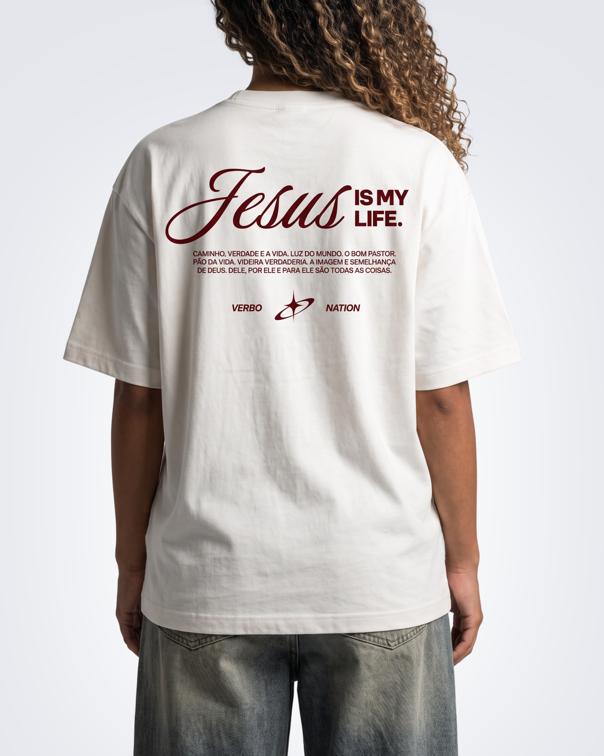 Camiseta Oversized OffWhite - Jesus is my life