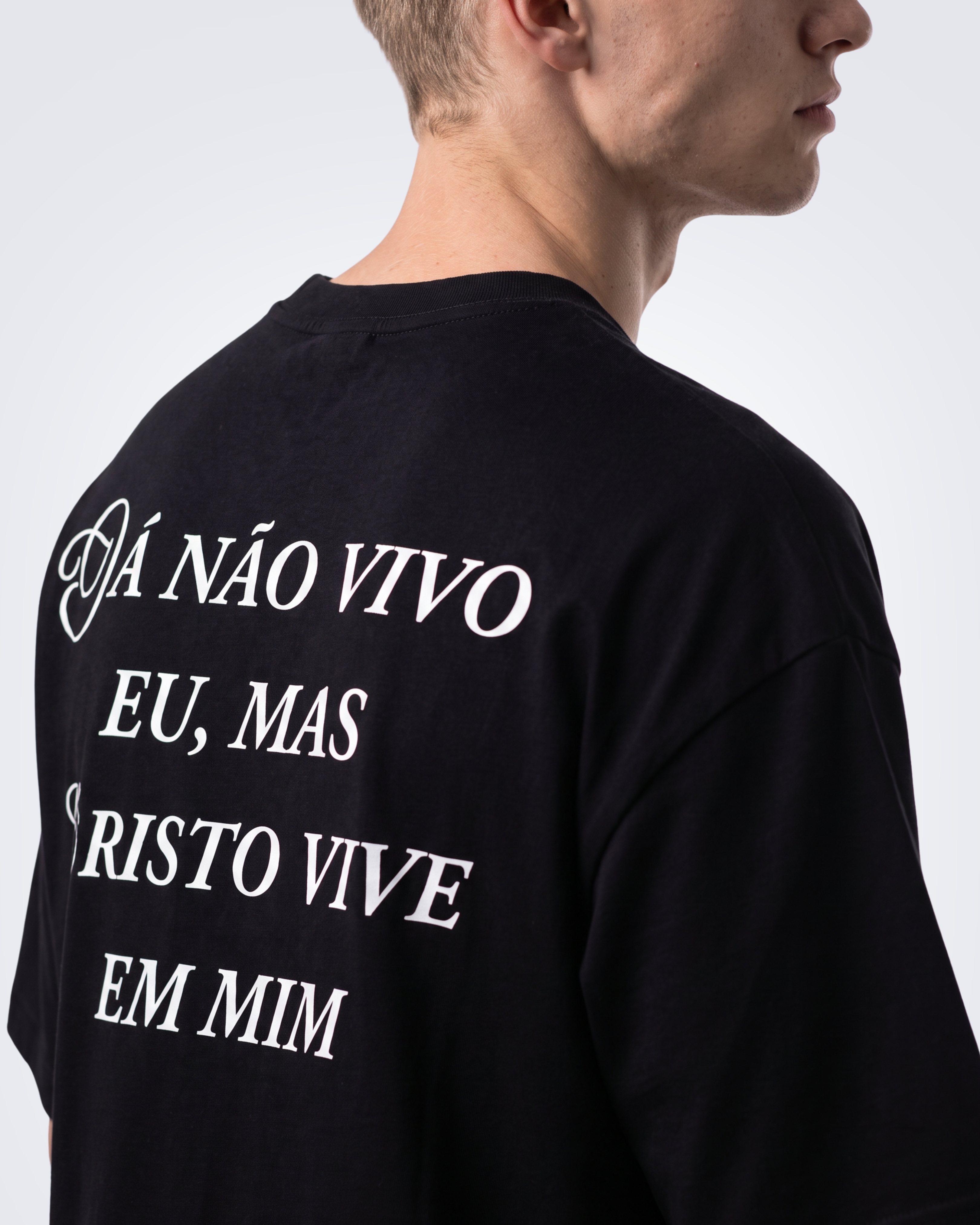 Camiseta Oversized Preta - Gálatas 2:20