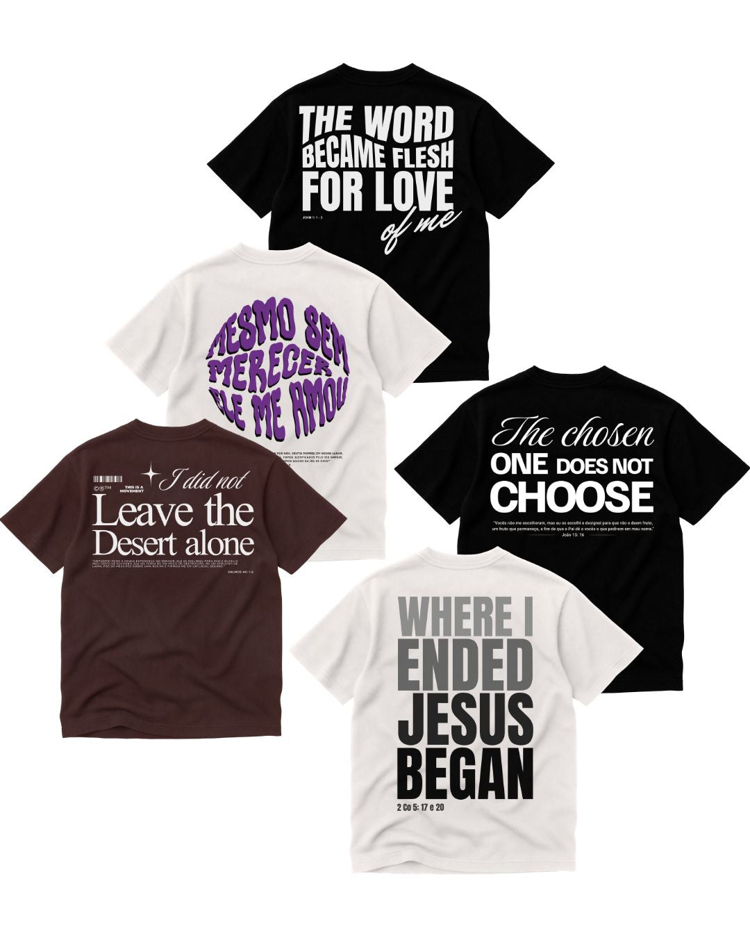 Kit 5 Camisetas Oversized - Coleção Verbo Start