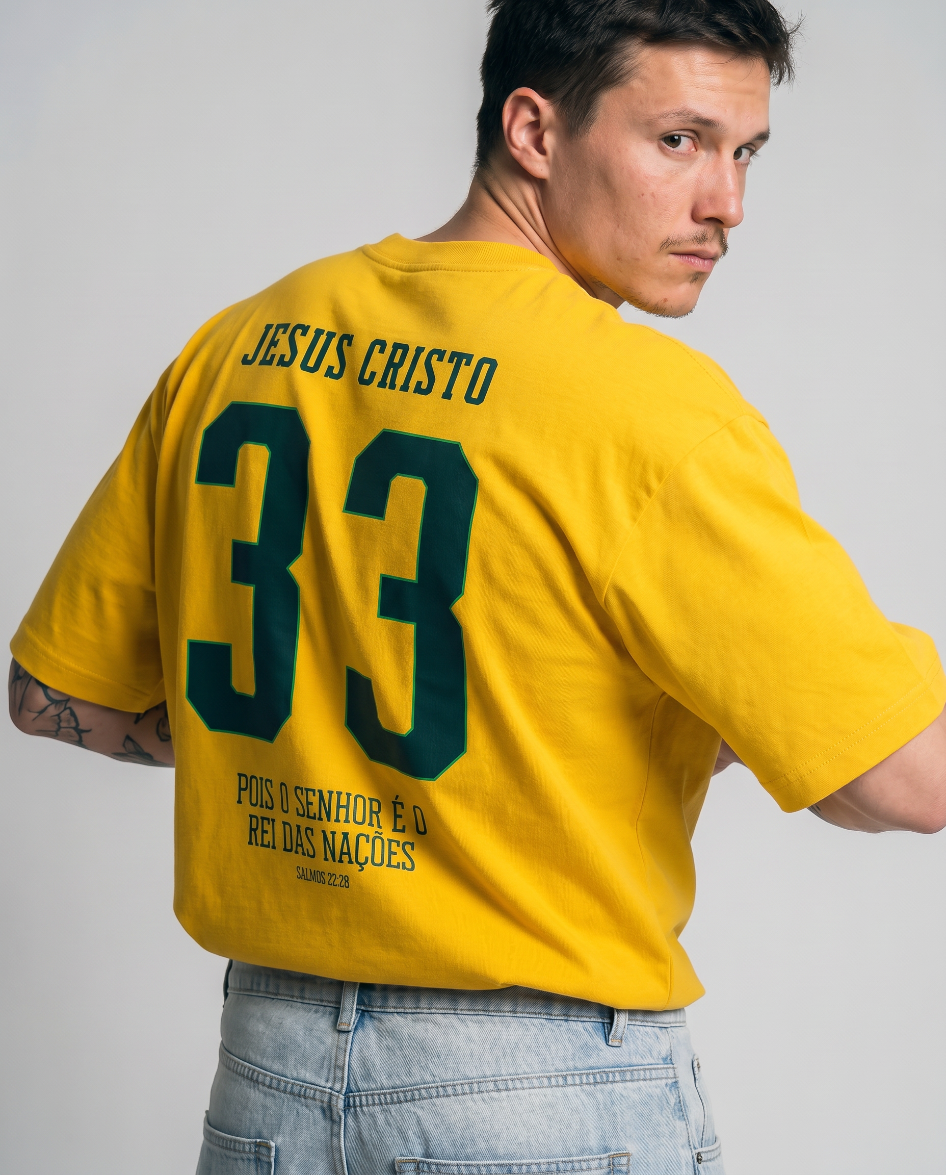 Camiseta Oversized Amarela - Rei das Nações