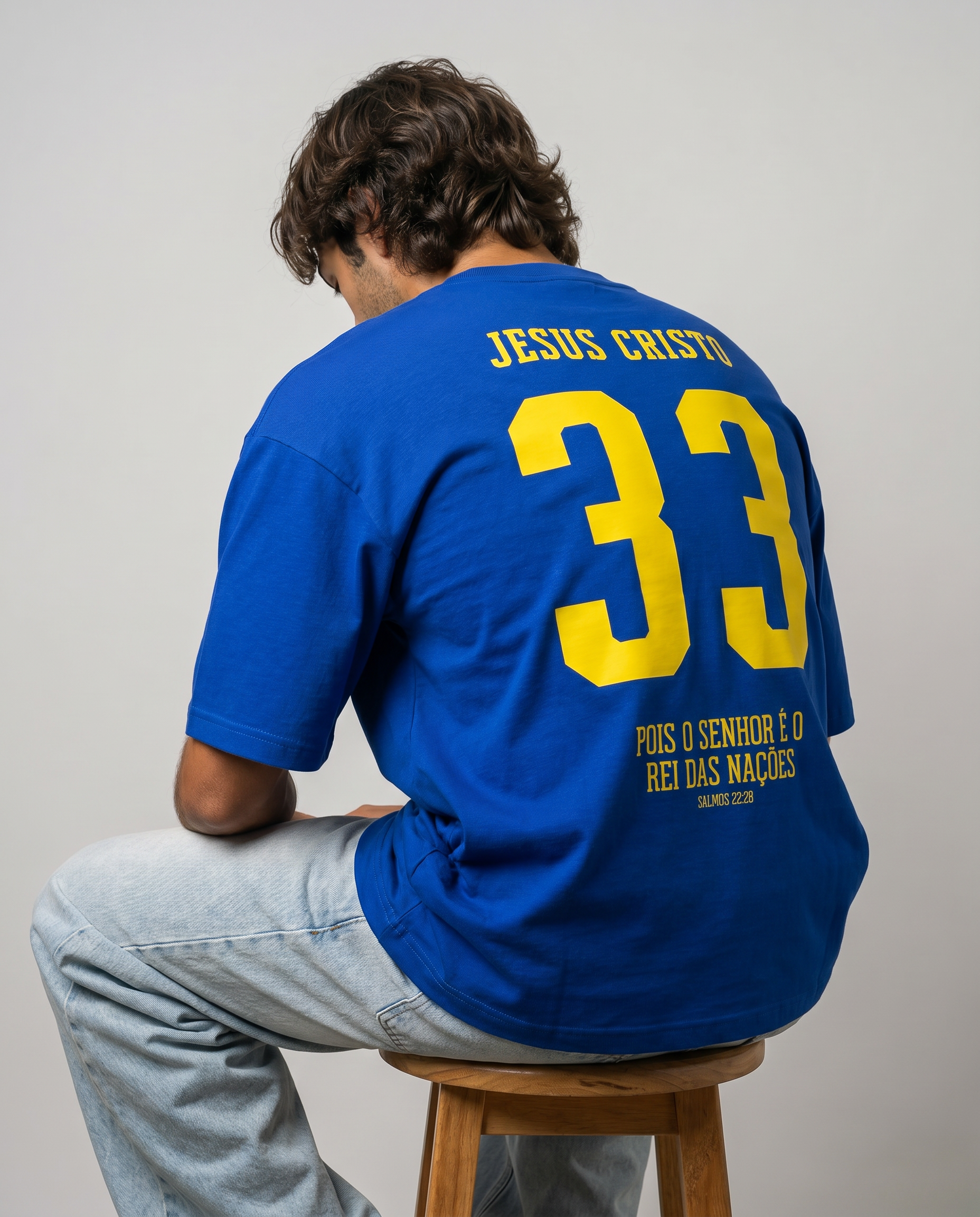 Camiseta Oversized Azul - Rei das Nações
