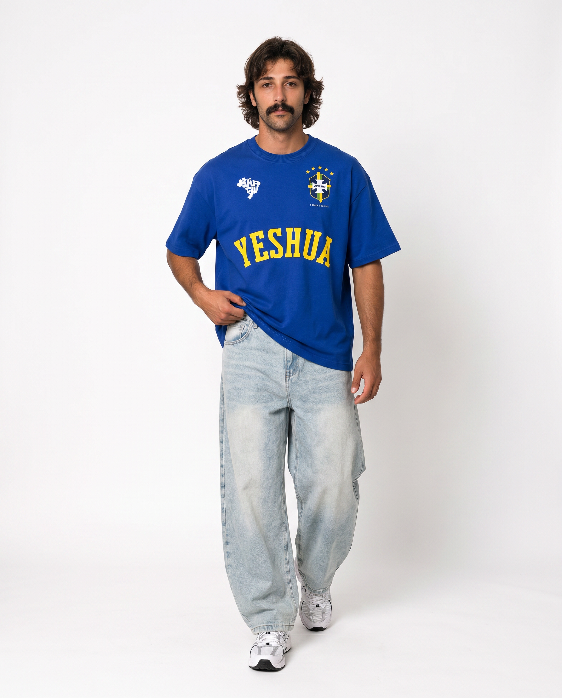 Camiseta Oversized Azul - Rei das Nações