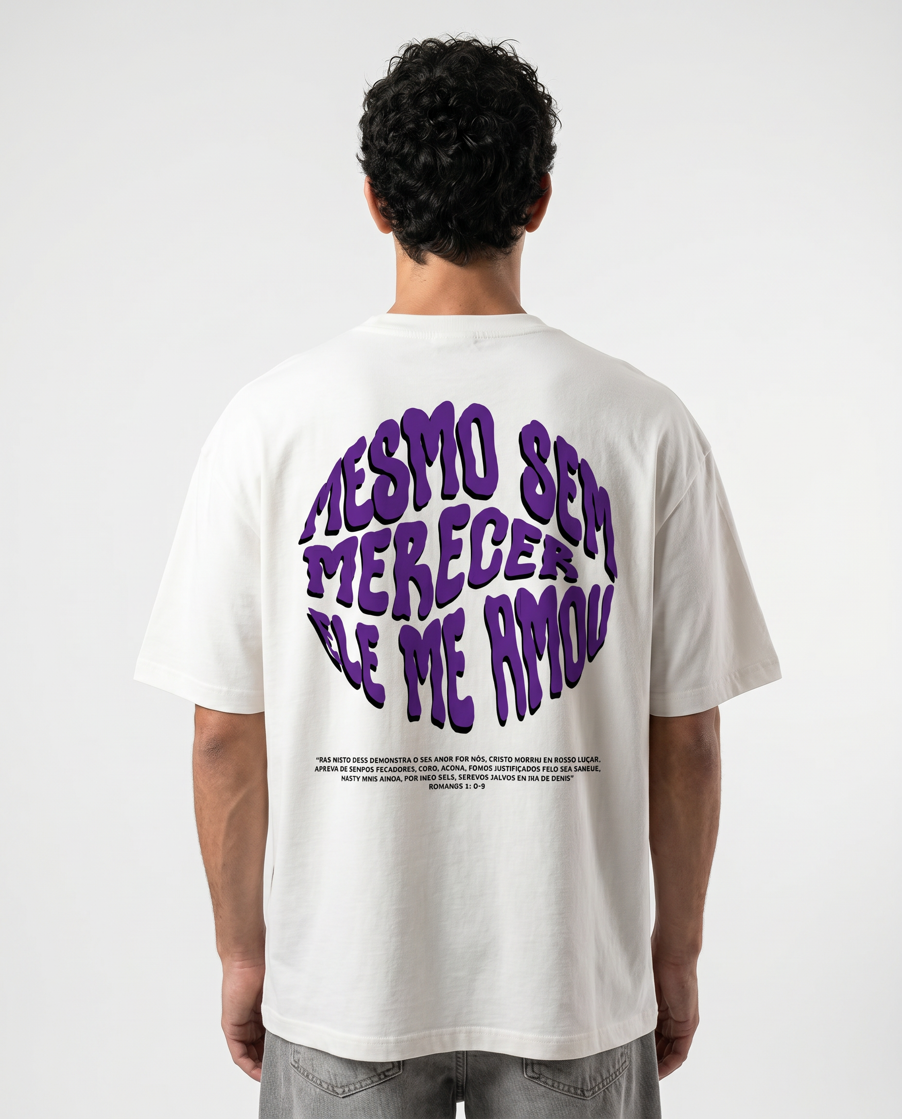Camiseta Oversized - Ele me amou (OffWhite)