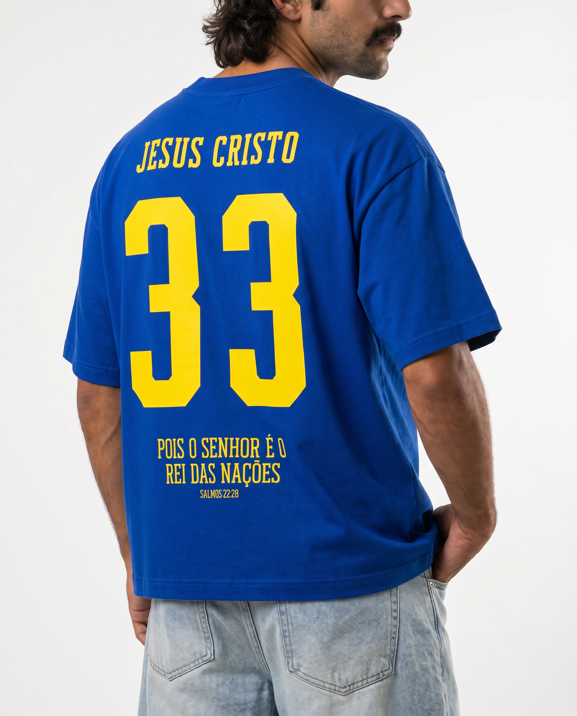 Camiseta Oversized Azul - Rei das Nações