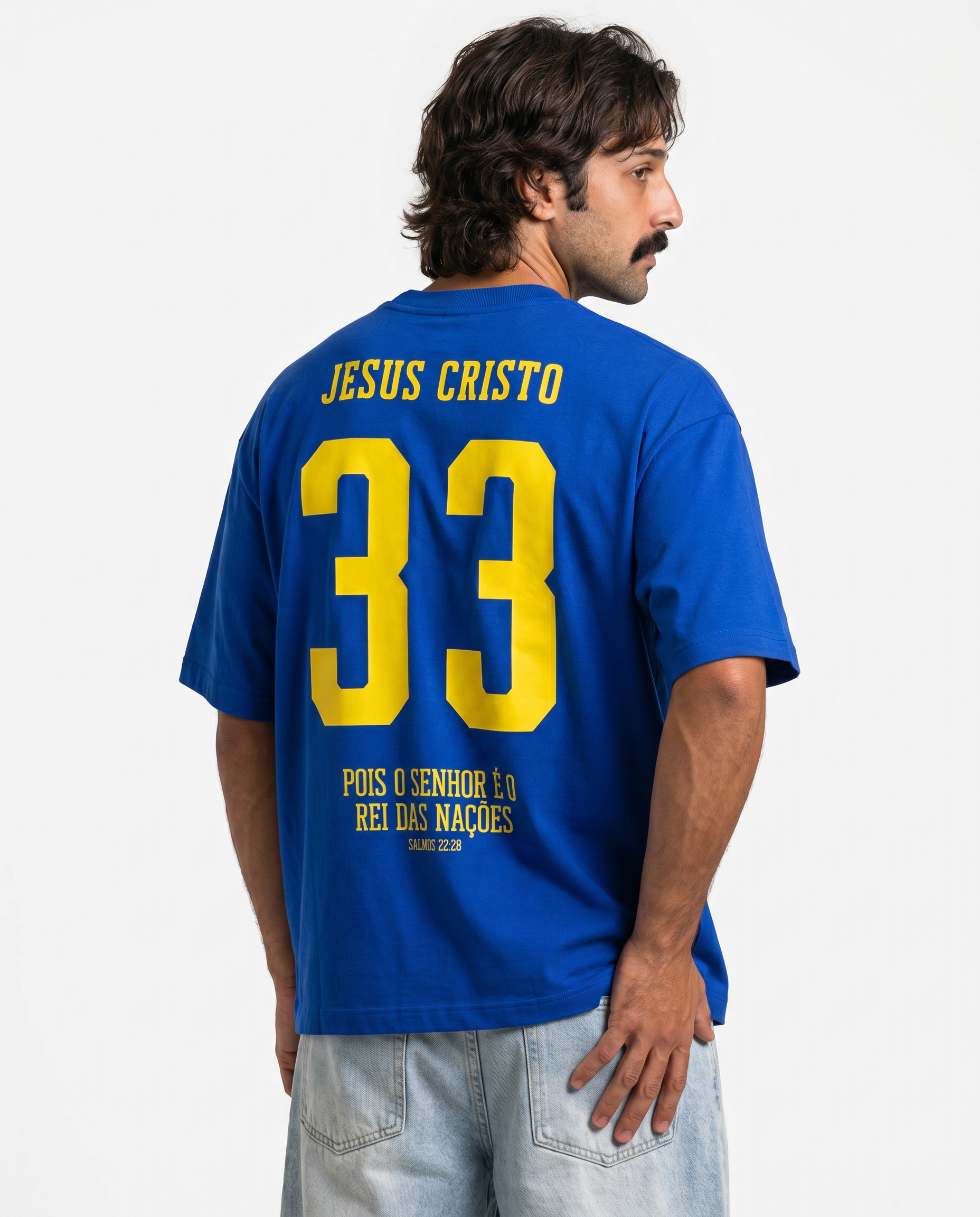 Camiseta Oversized Azul - Rei das Nações