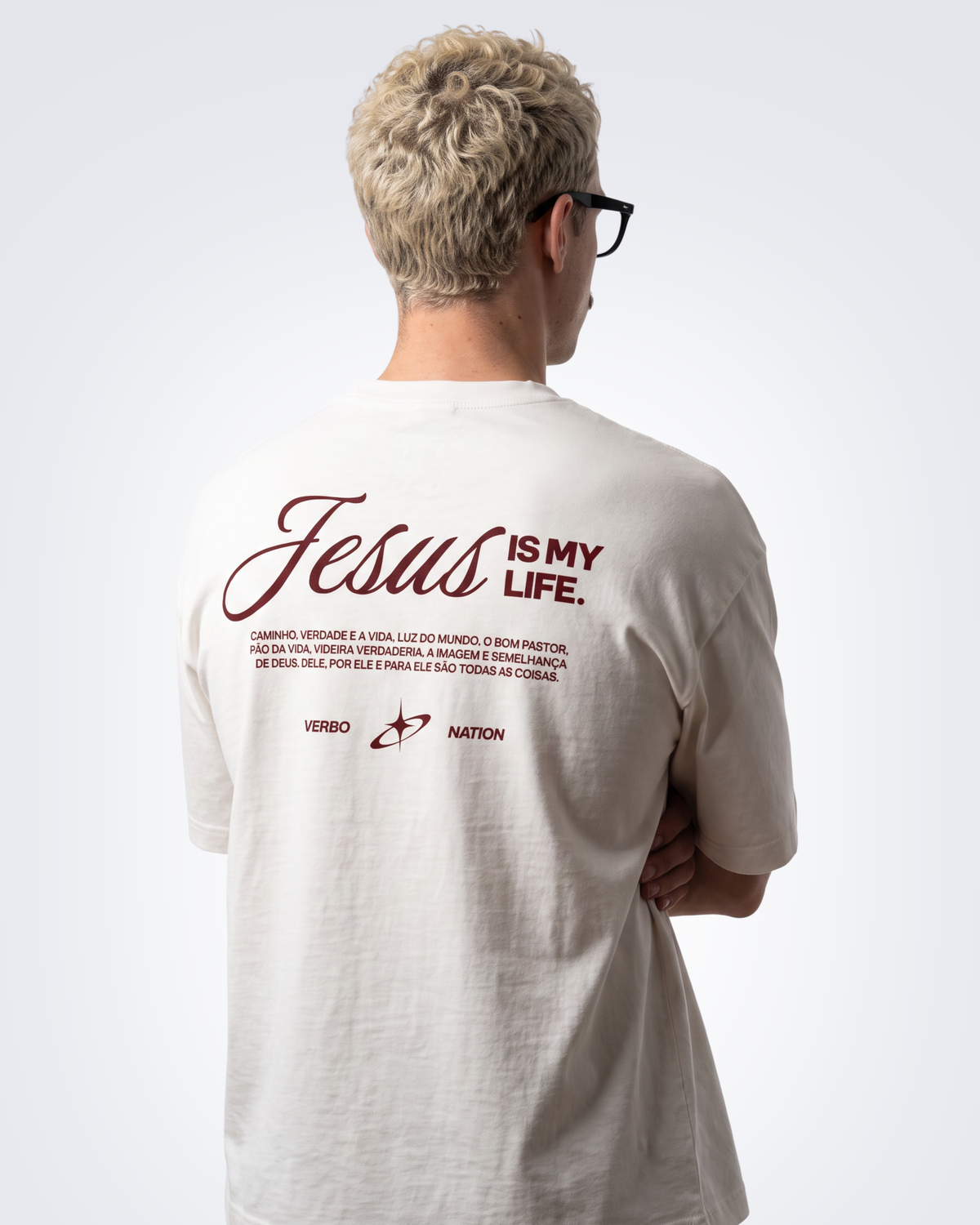Camiseta Oversized OffWhite - Jesus is my life