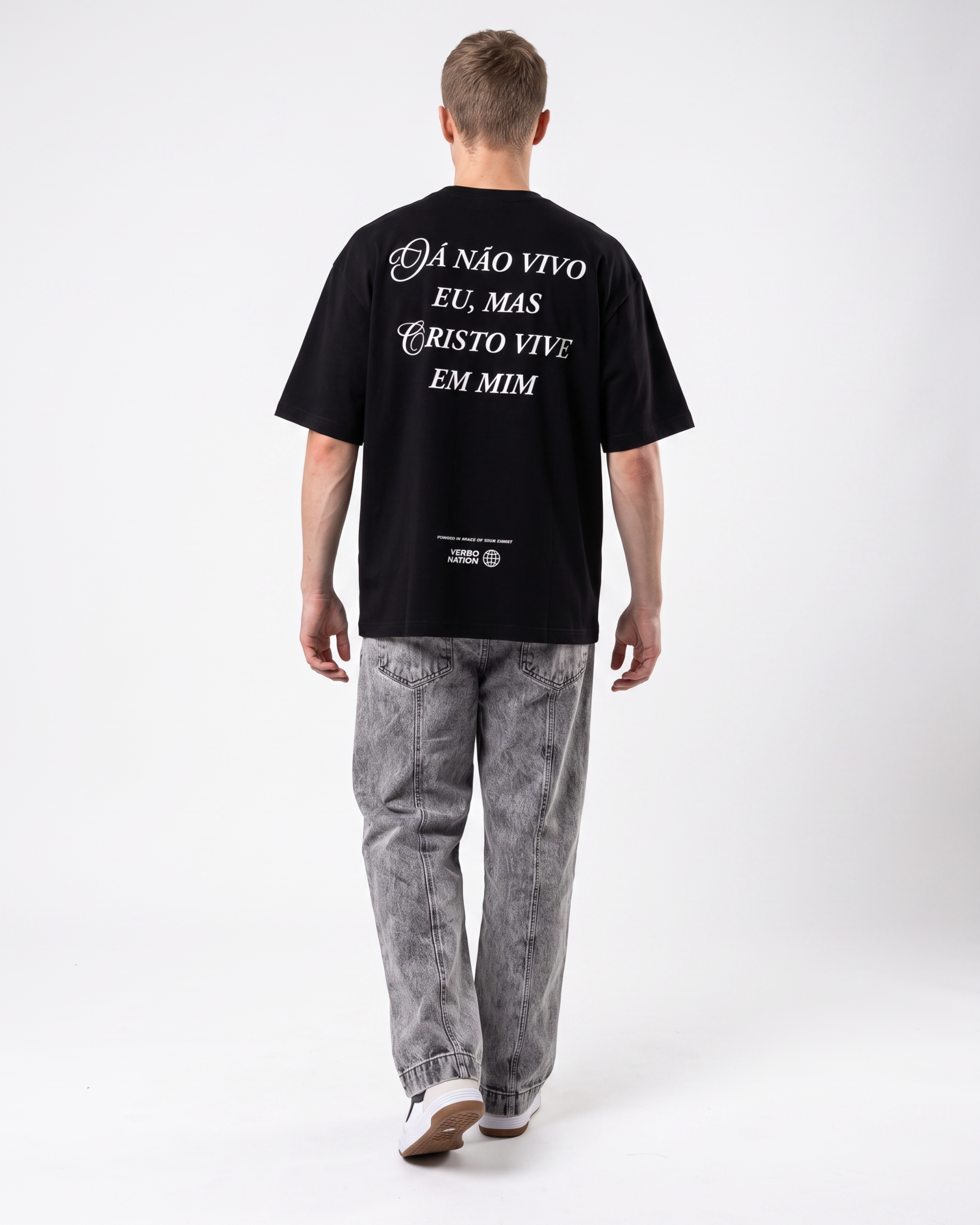 Camiseta Oversized Preta - Gálatas 2:20