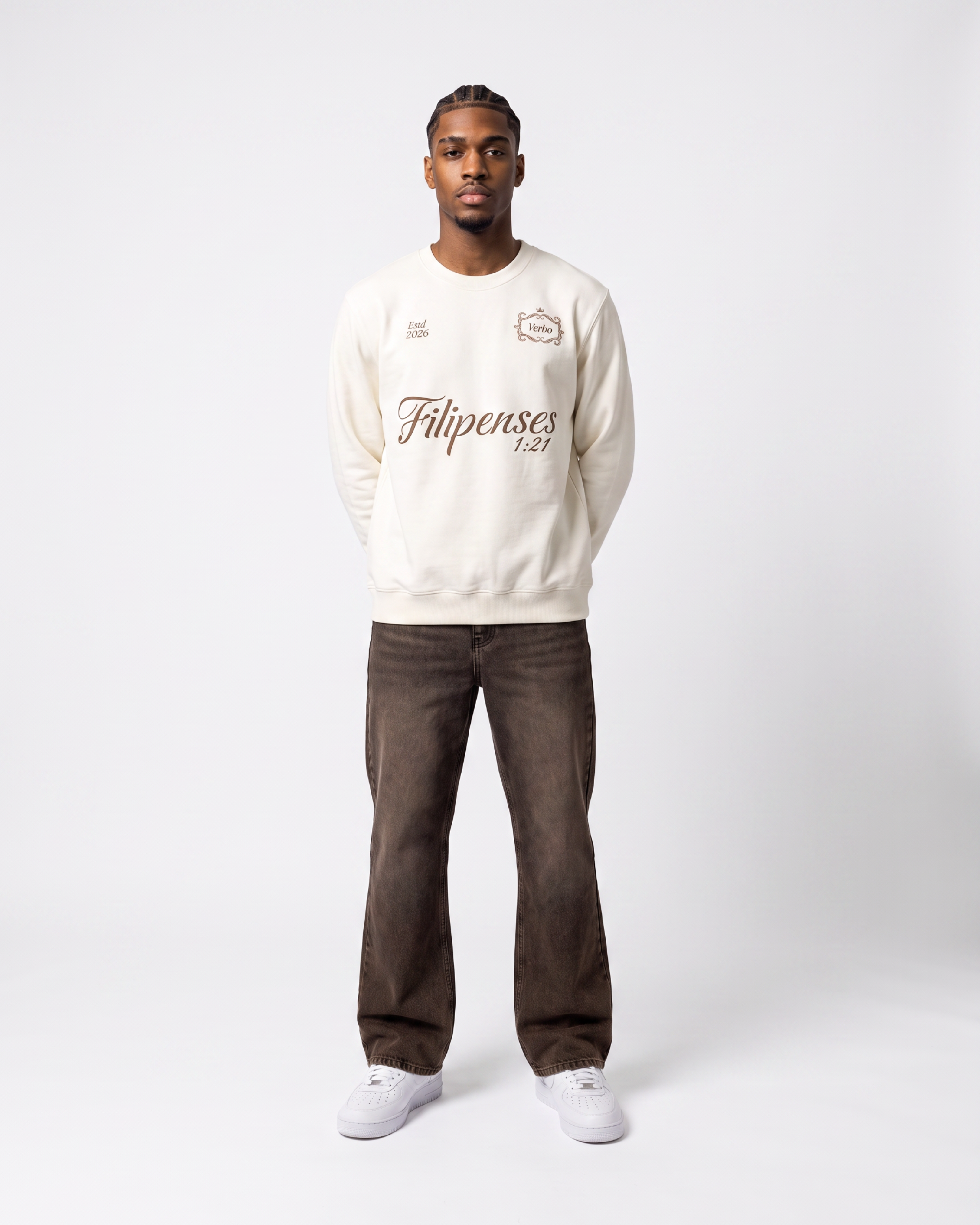 Moletom Gola Careca OffWhite - Filipenses 1:21