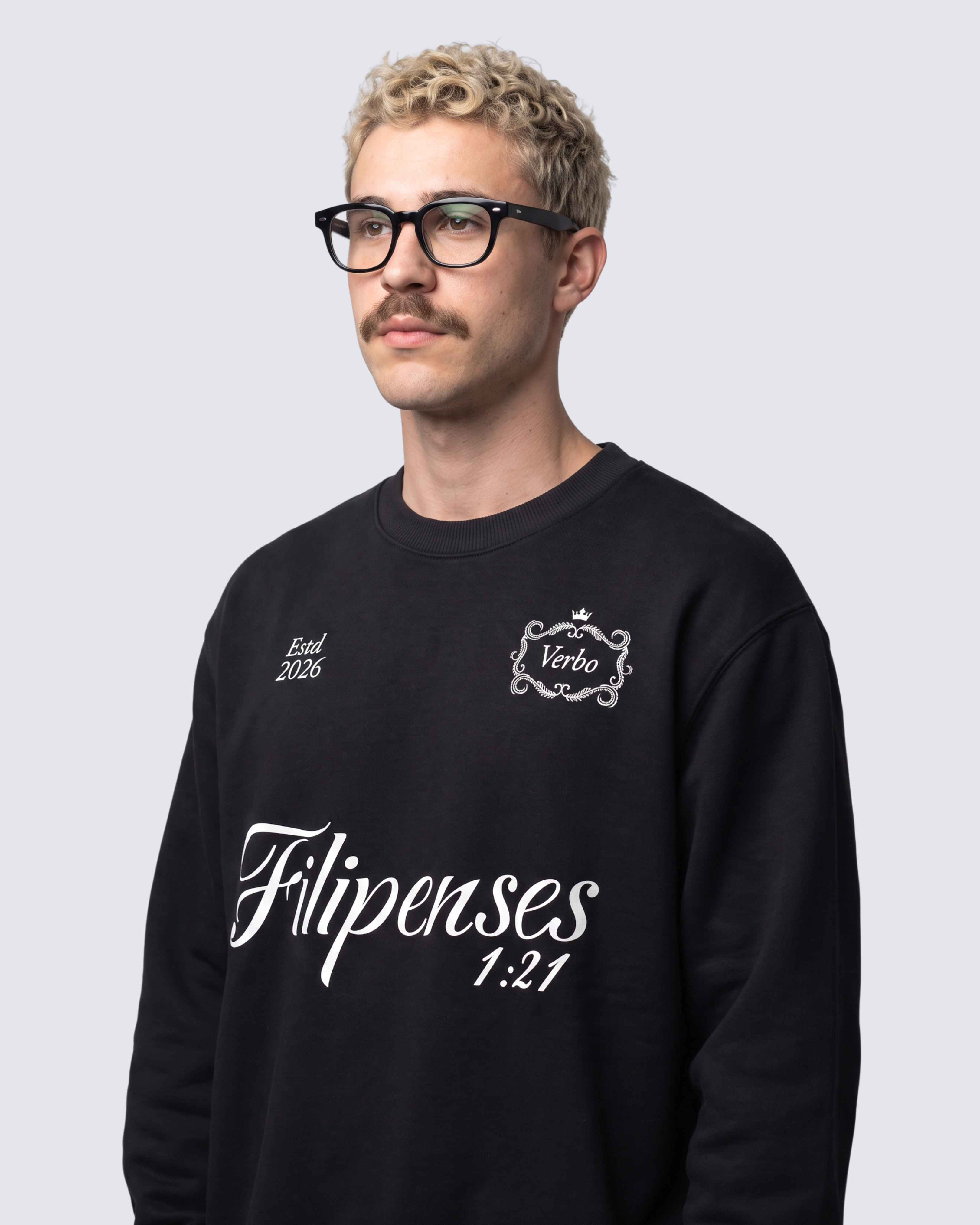Moletom Gola Careca Preto - Filipenses 1:21