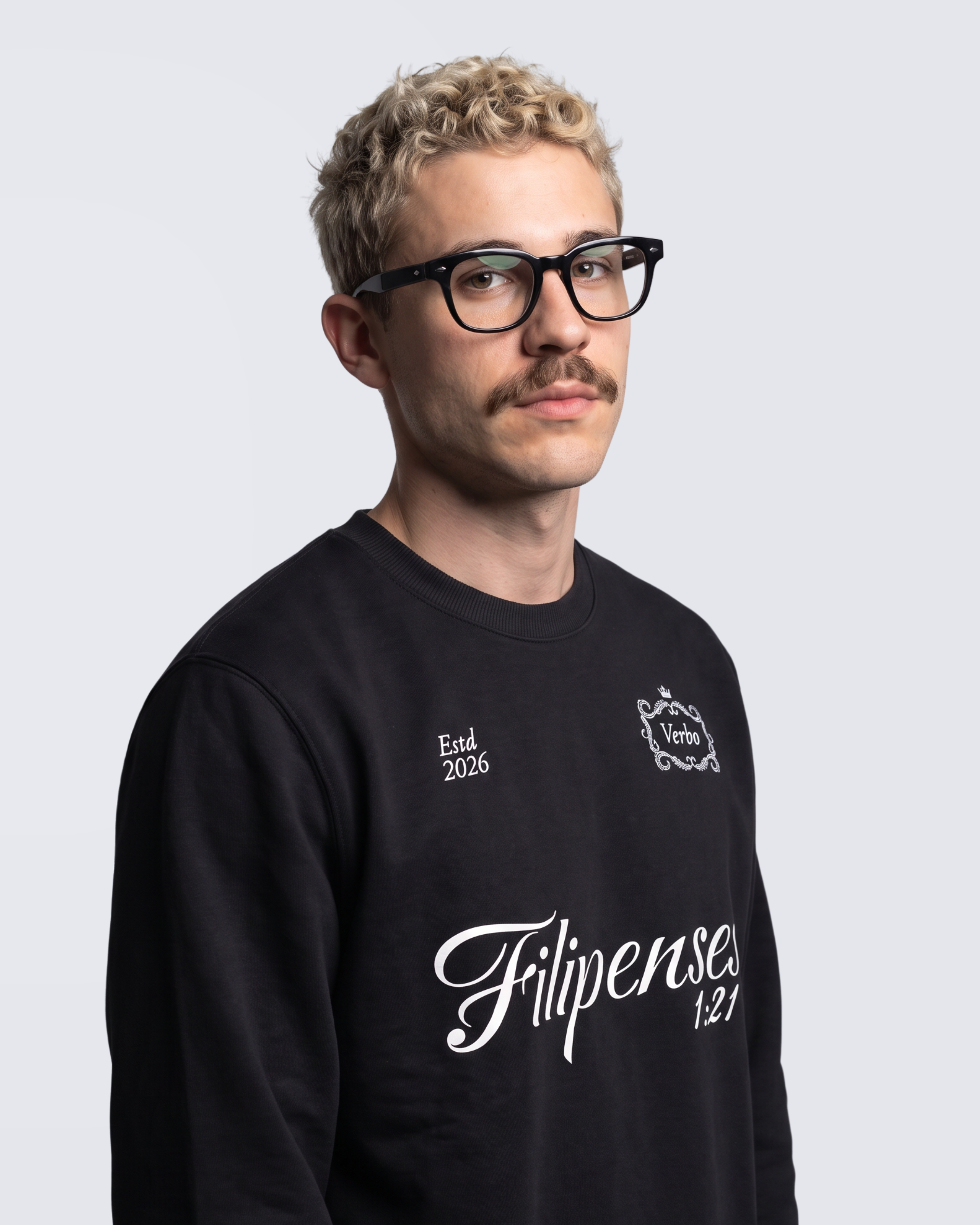 Moletom Gola Careca Preto - Filipenses 1:21
