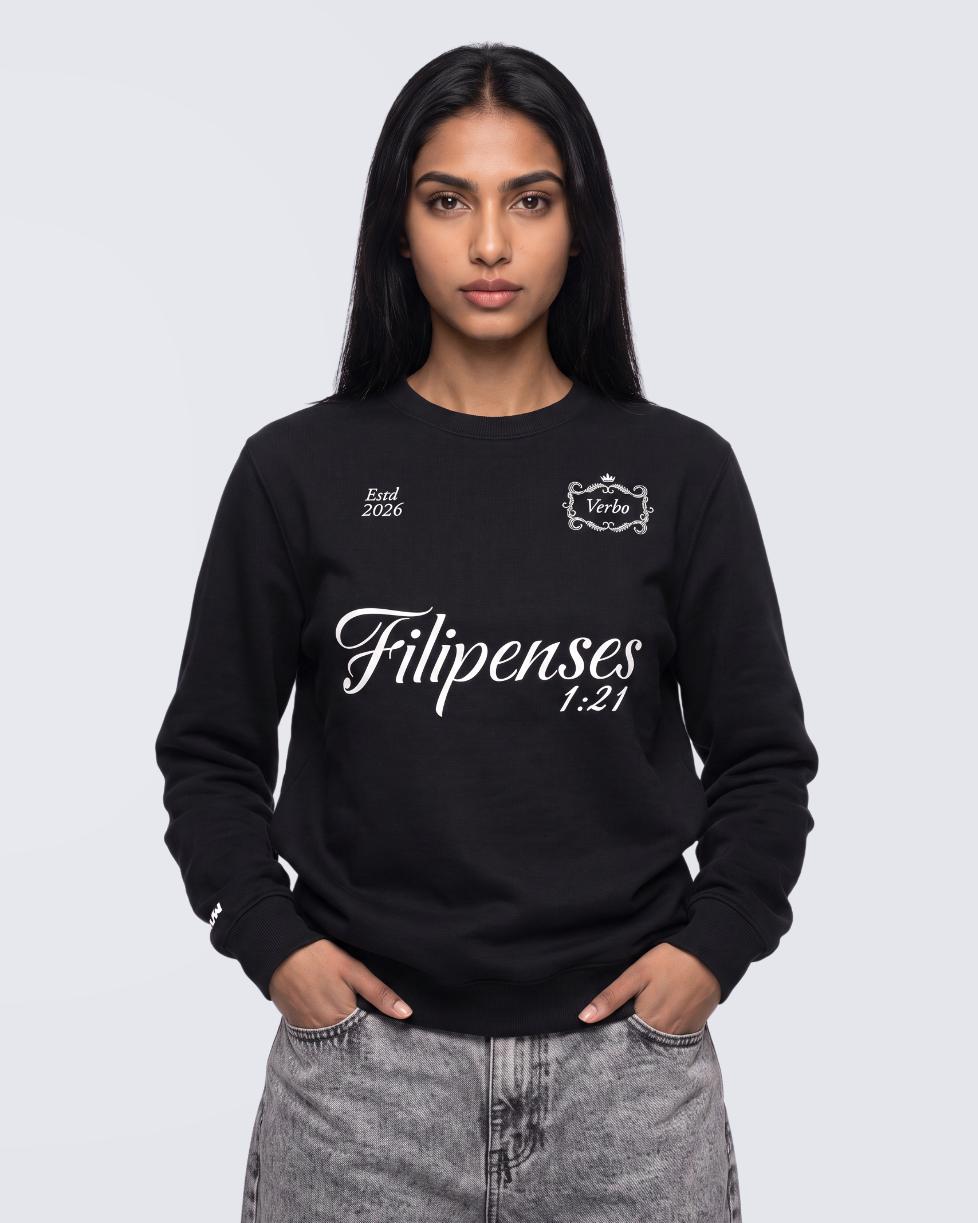 Moletom Gola Careca Preto - Filipenses 1:21