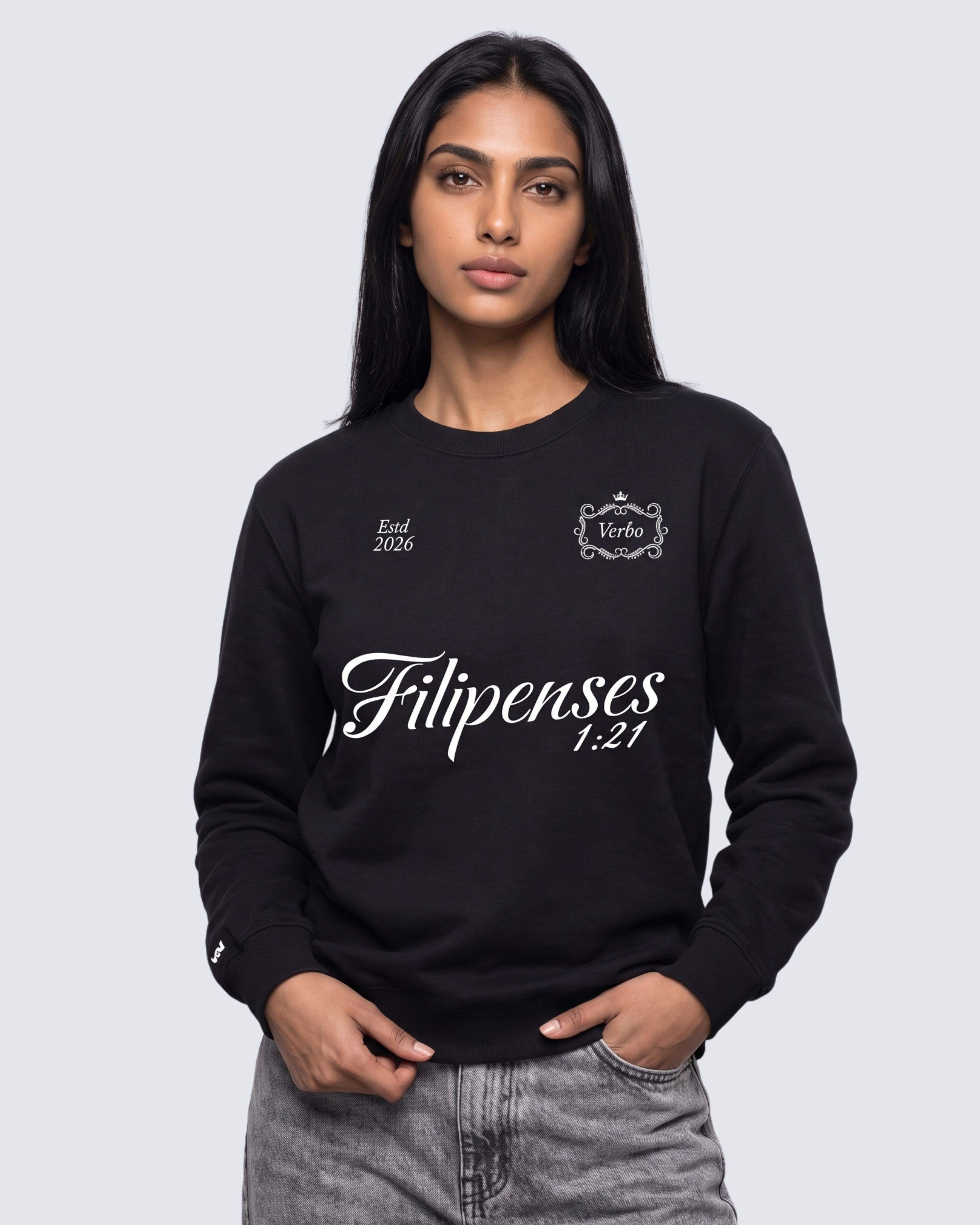 Moletom Gola Careca Preto - Filipenses 1:21