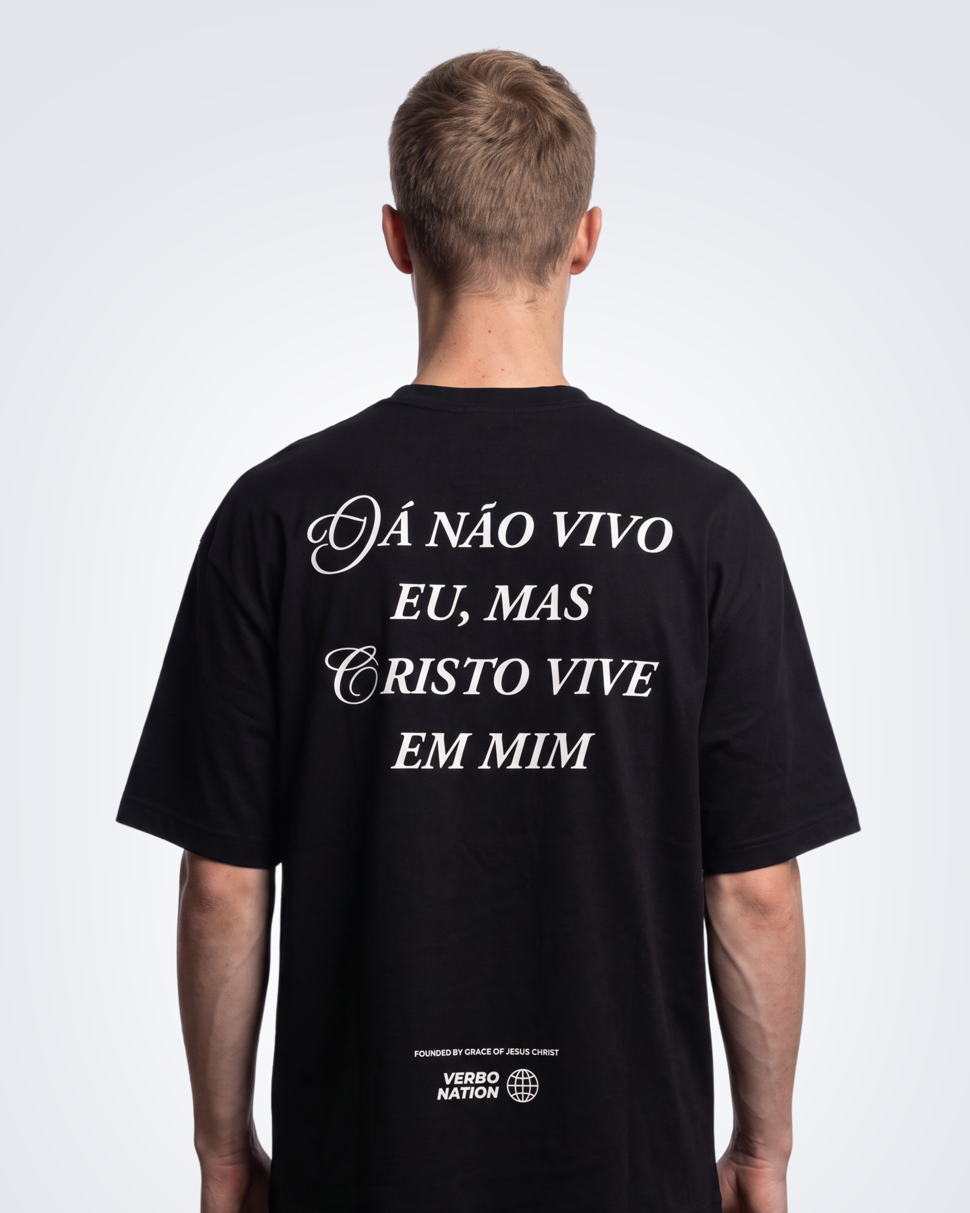 Camiseta Oversized Preta - Gálatas 2:20