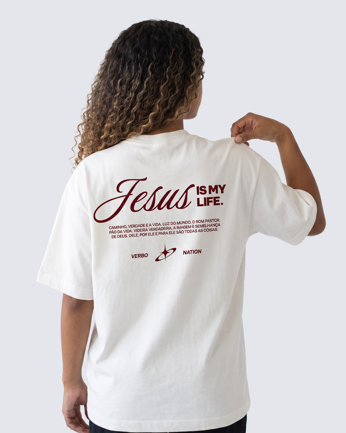 Camiseta Oversized OffWhite - Jesus is my life