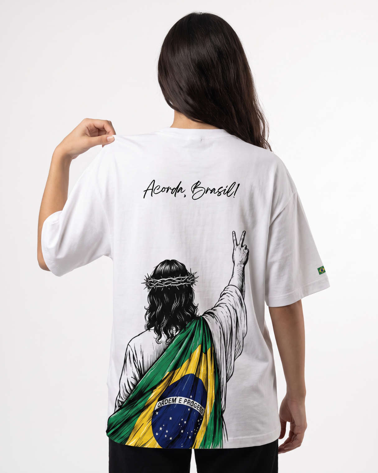 Camiseta Oversized - Acorda, Brasil!