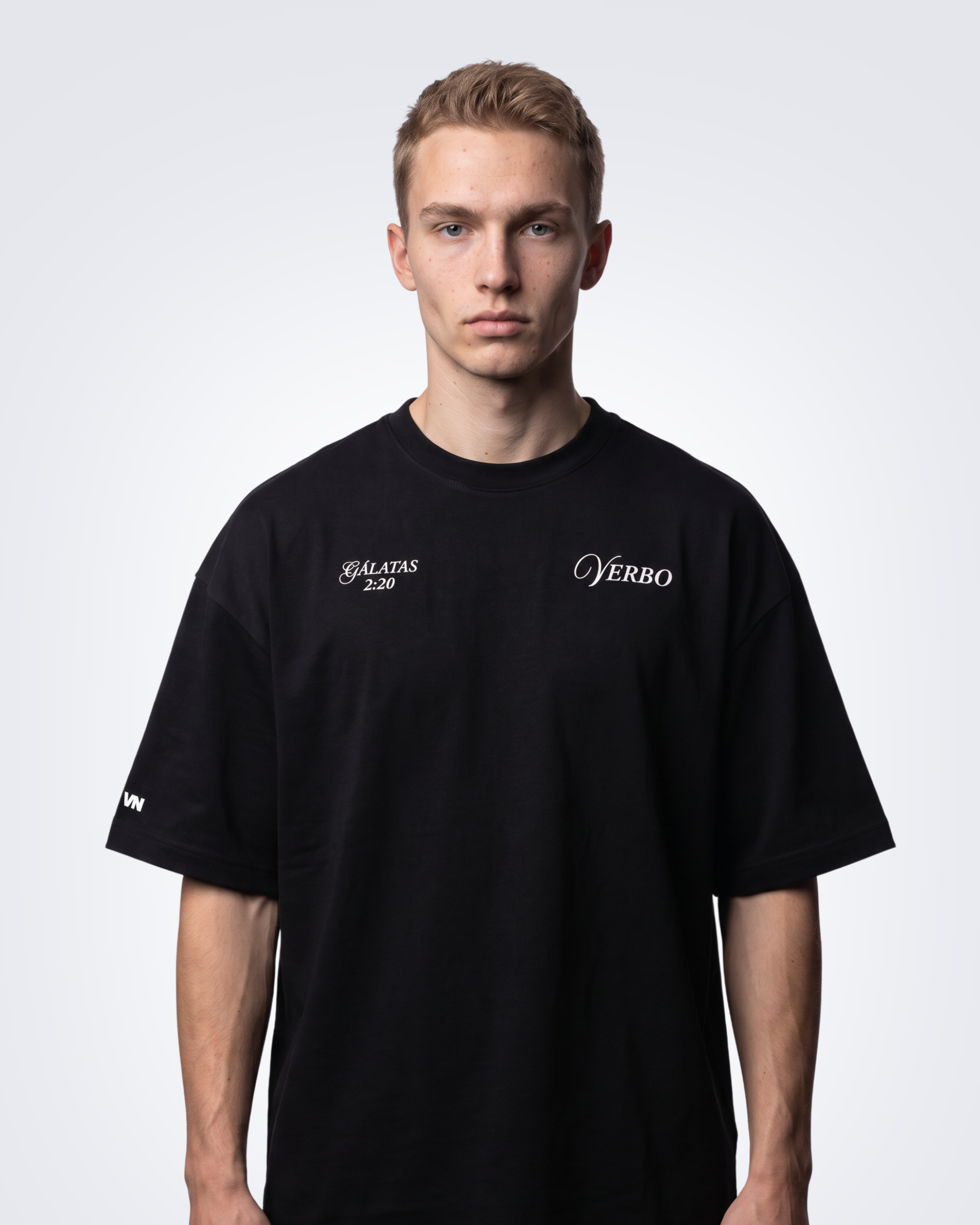 Camiseta Oversized Preta - Gálatas 2:20