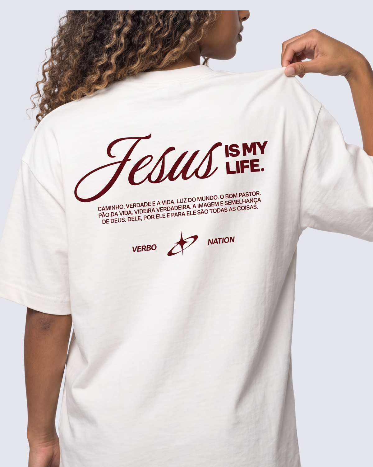 Camiseta Oversized OffWhite - Jesus is my life