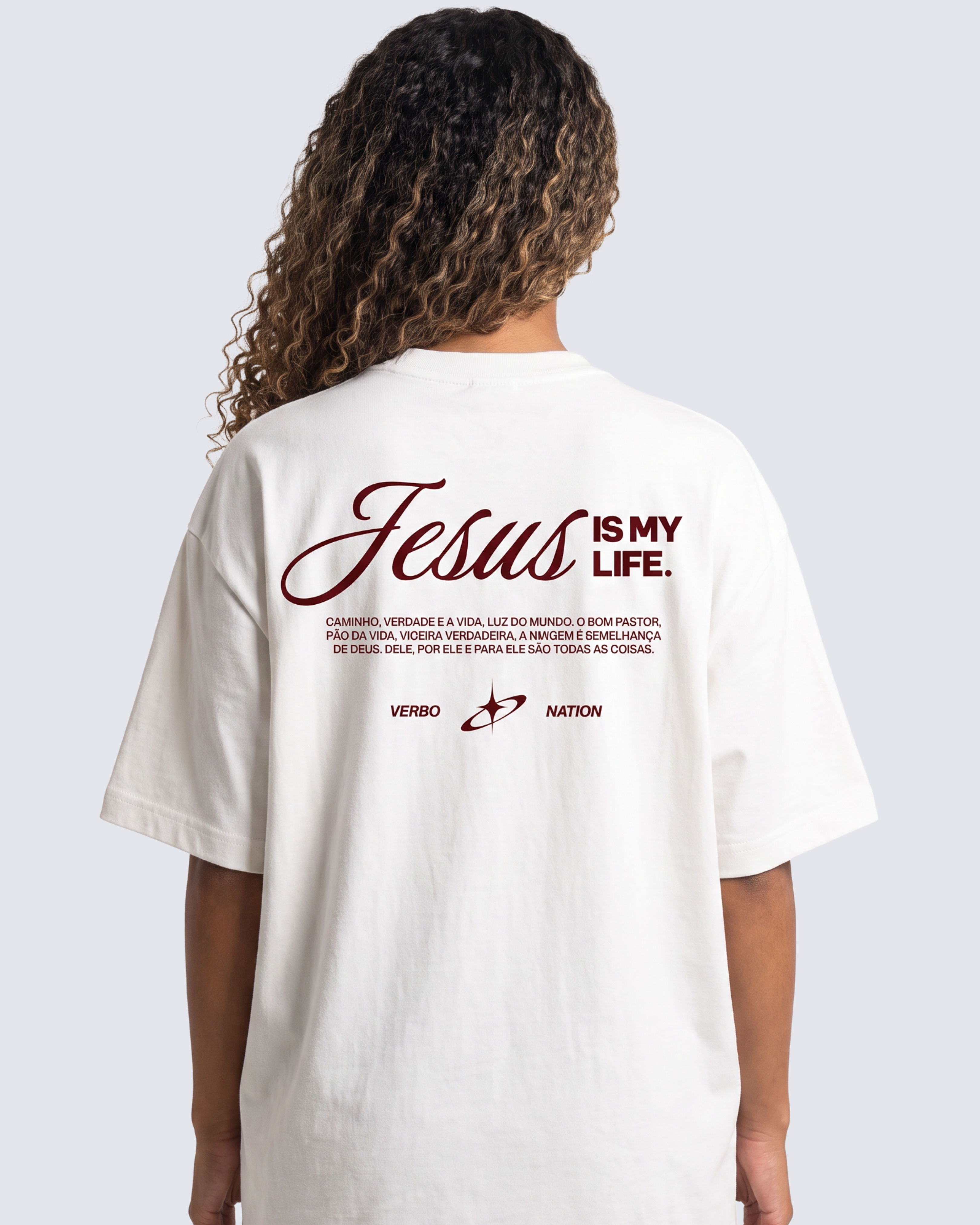 Camiseta Oversized OffWhite - Jesus is my life