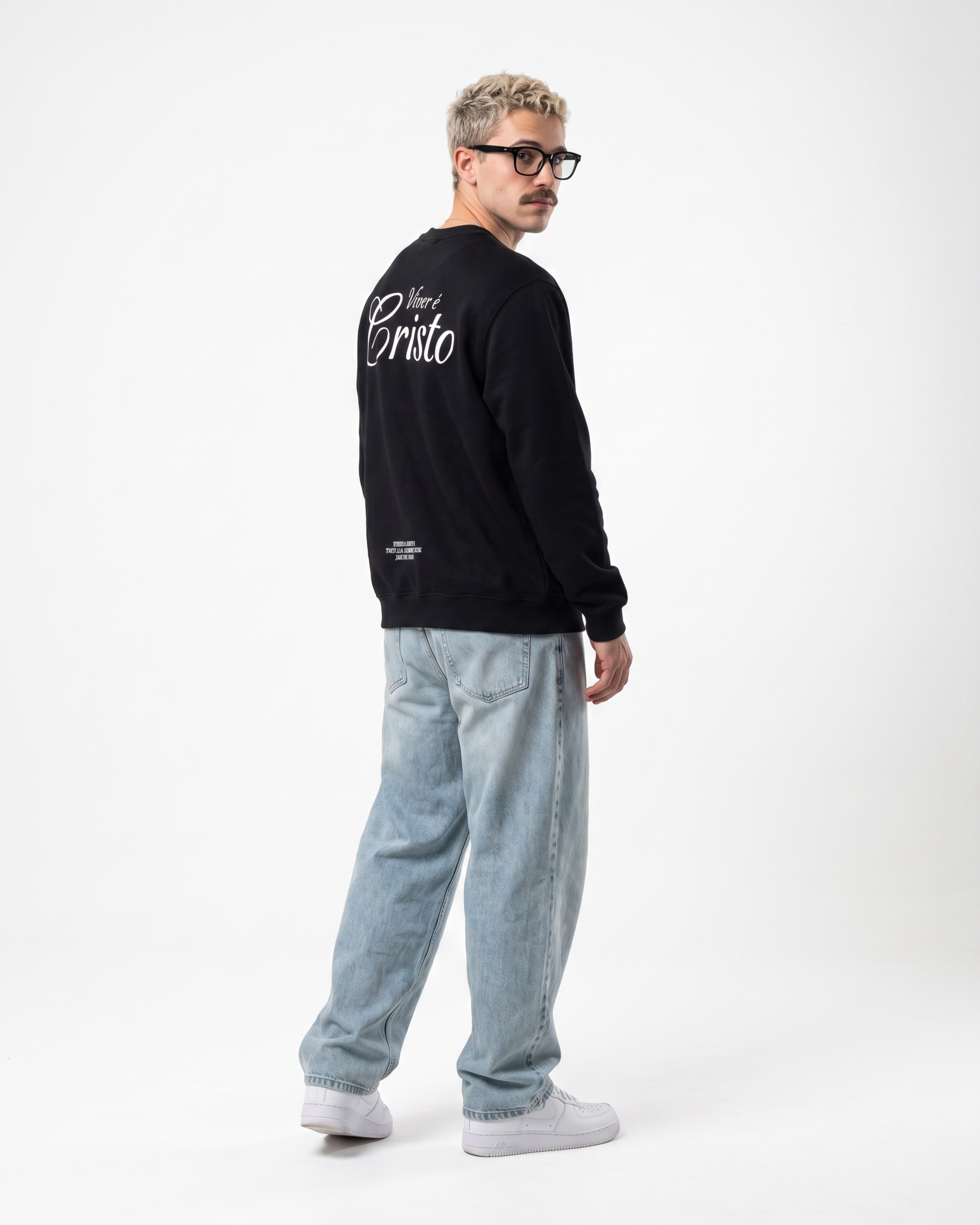 Moletom Gola Careca Preto - Filipenses 1:21