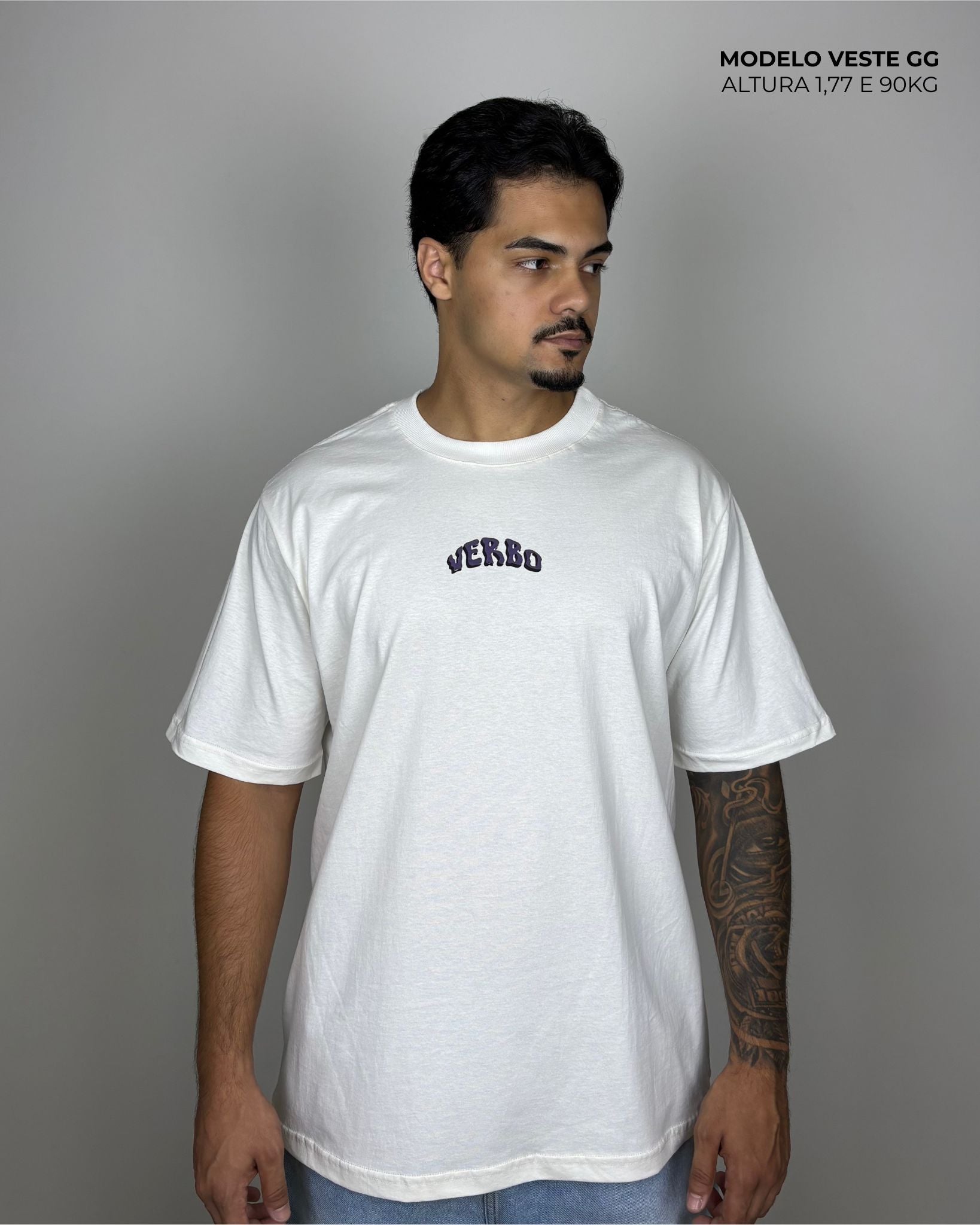 Camiseta Oversized - Ele me amou (OffWhite)