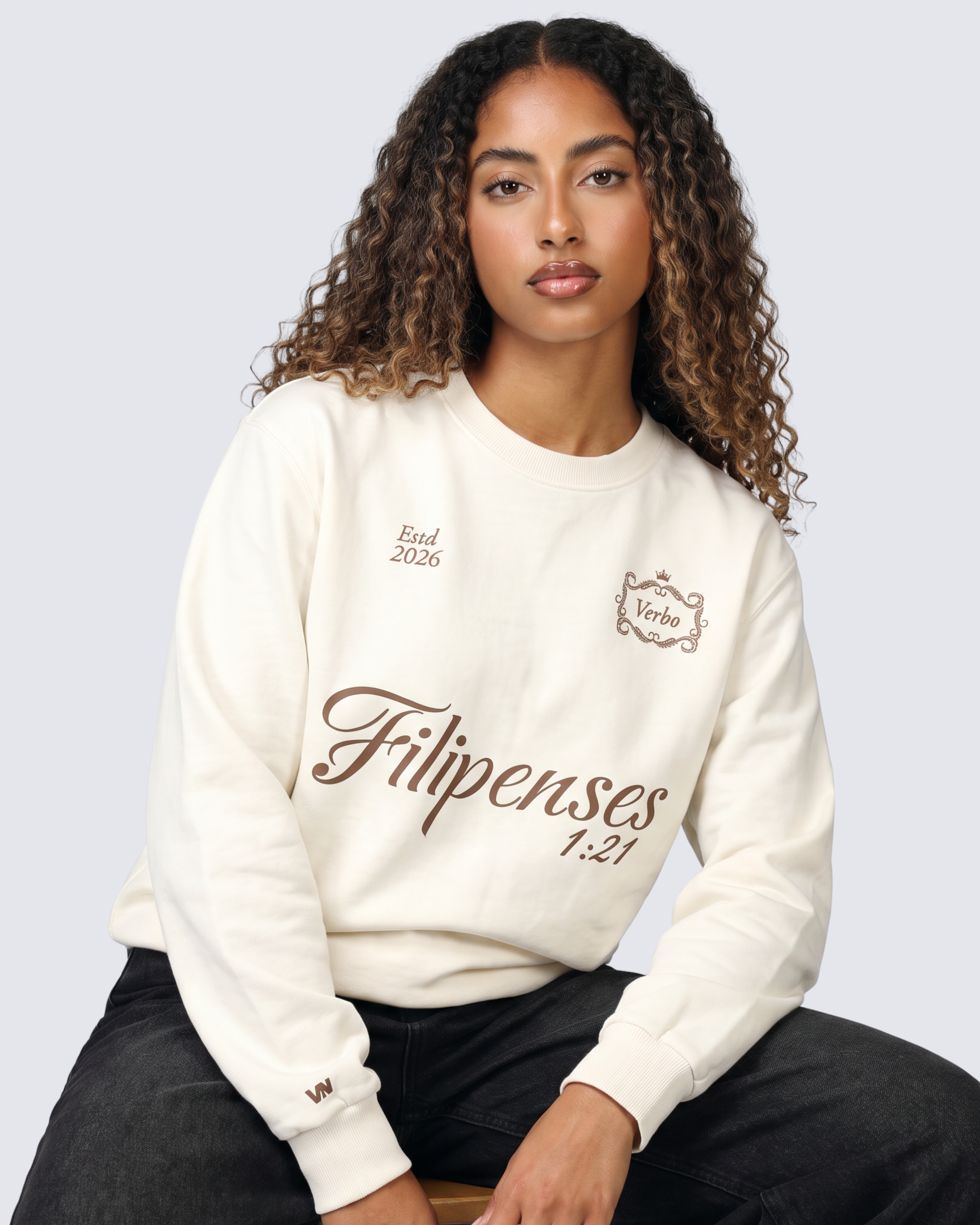 Moletom Gola Careca OffWhite - Filipenses 1:21