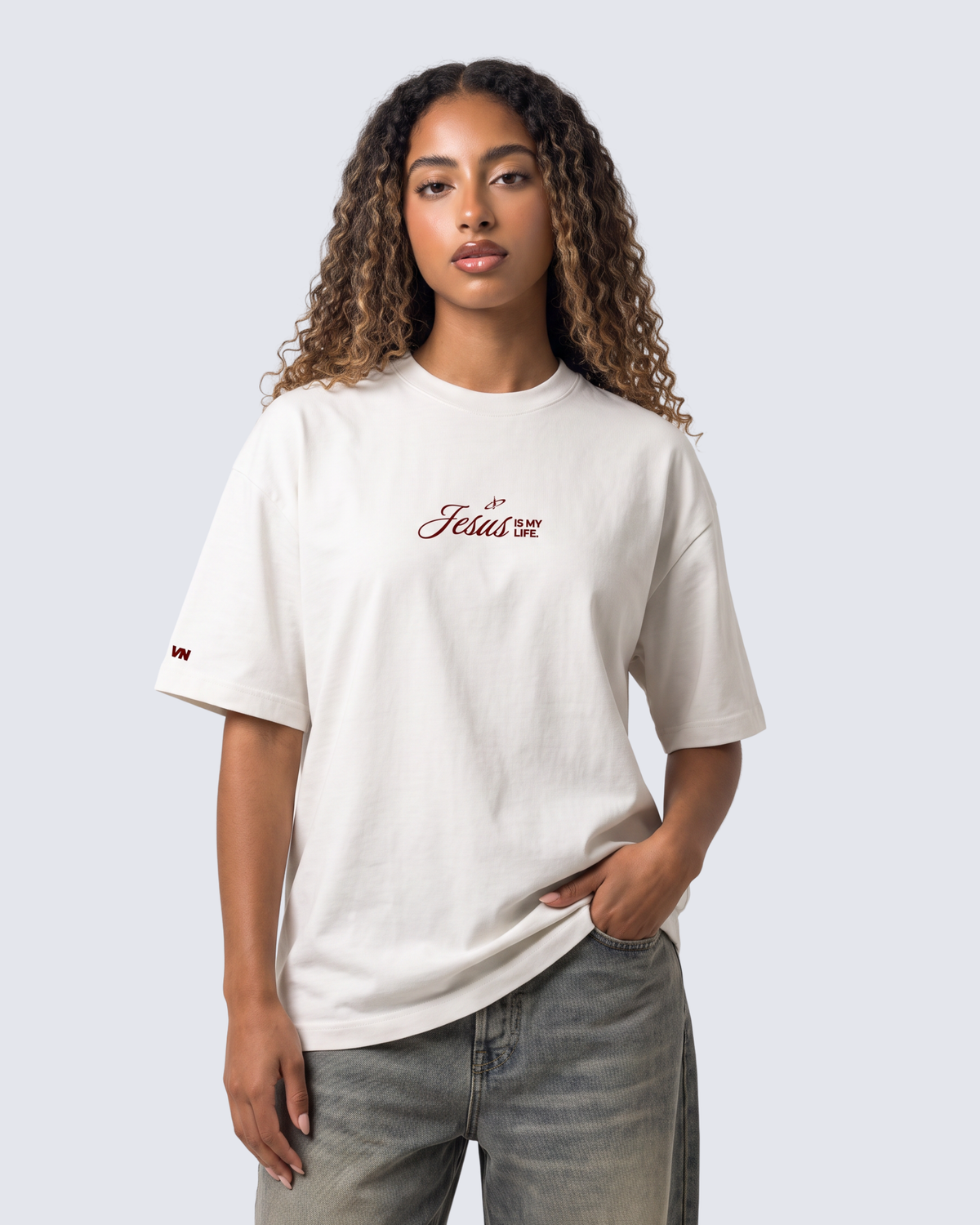 Camiseta Oversized OffWhite - Jesus is my life
