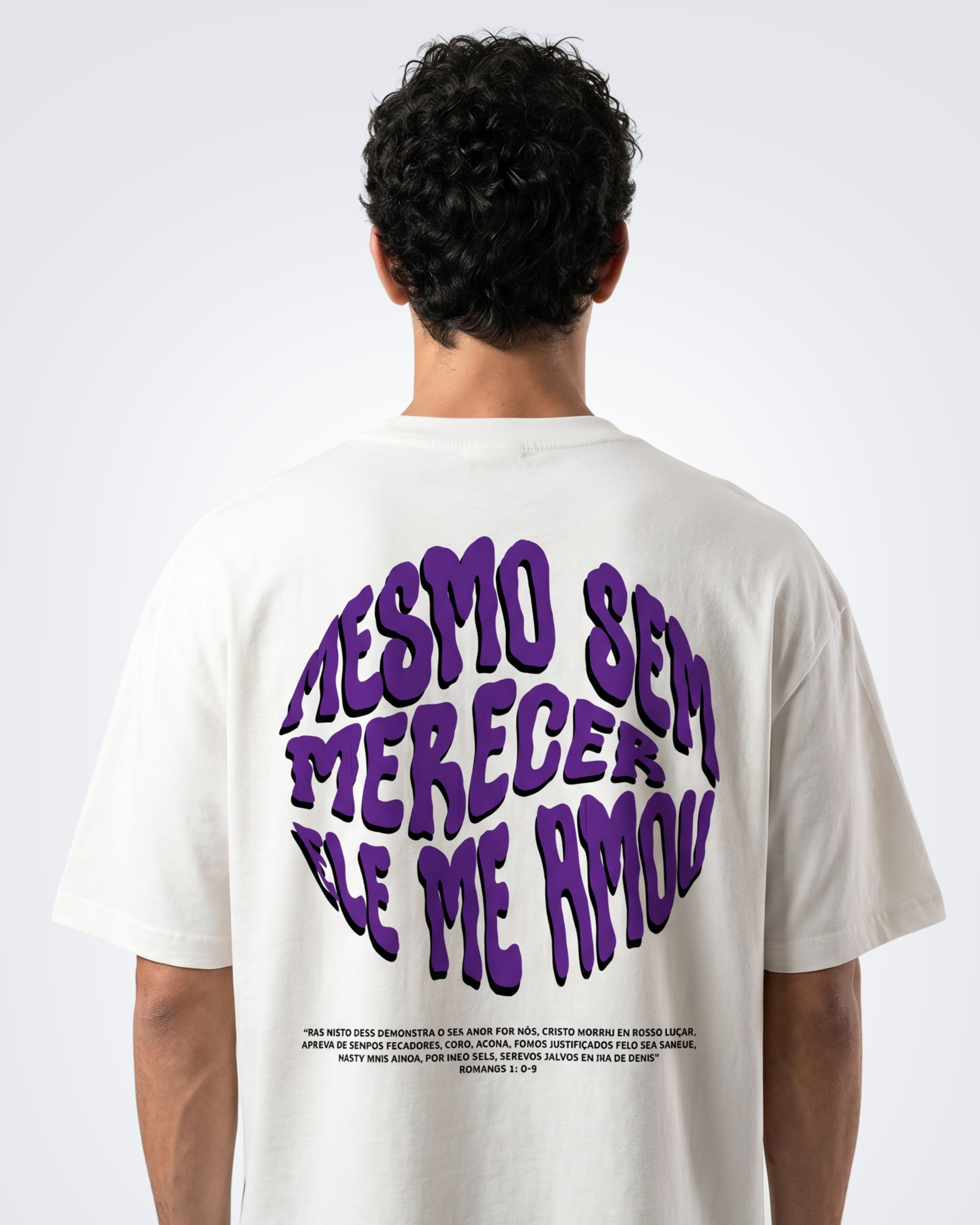 Camiseta Oversized - Ele me amou (OffWhite)