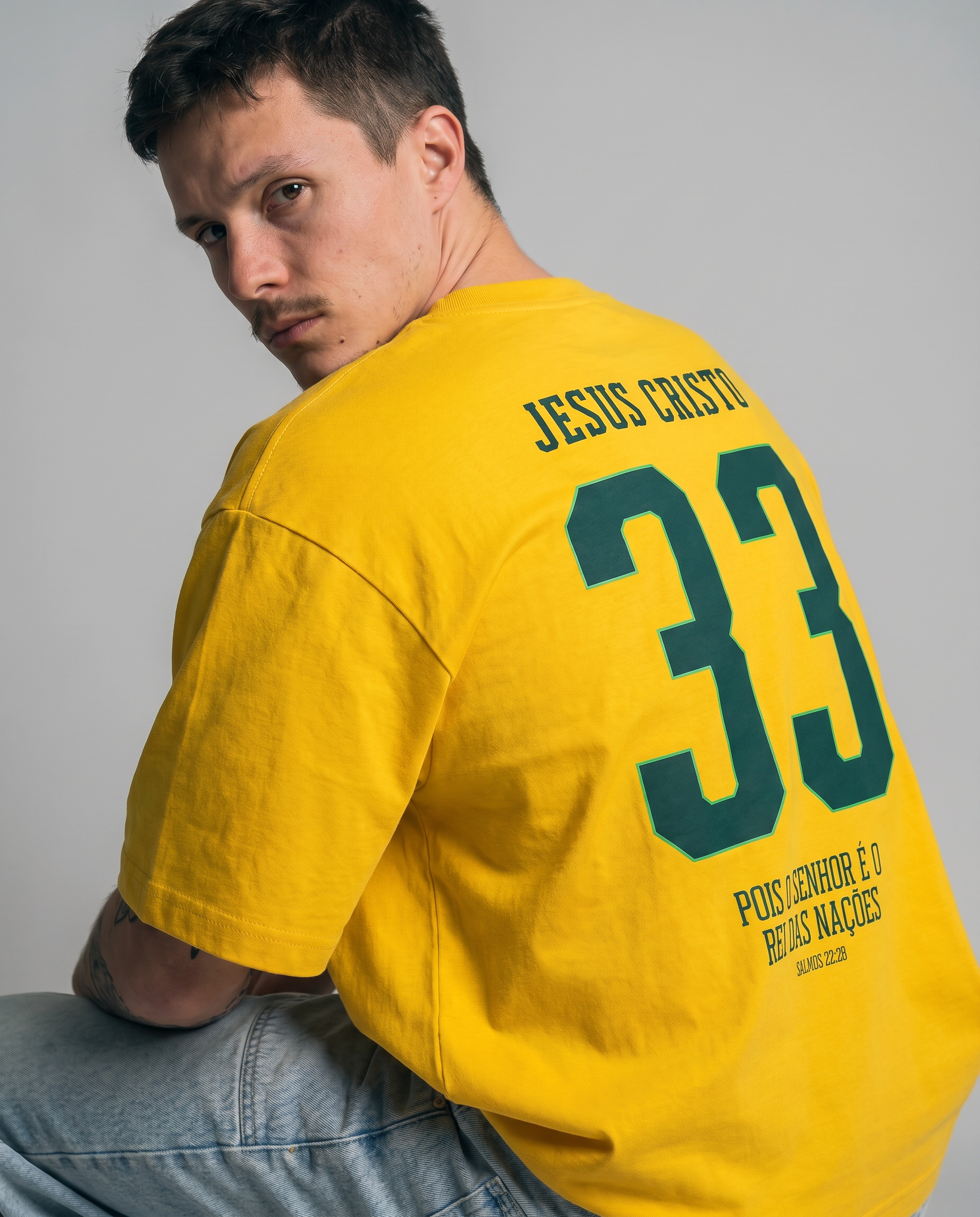 Camiseta Oversized Amarela - Rei das Nações