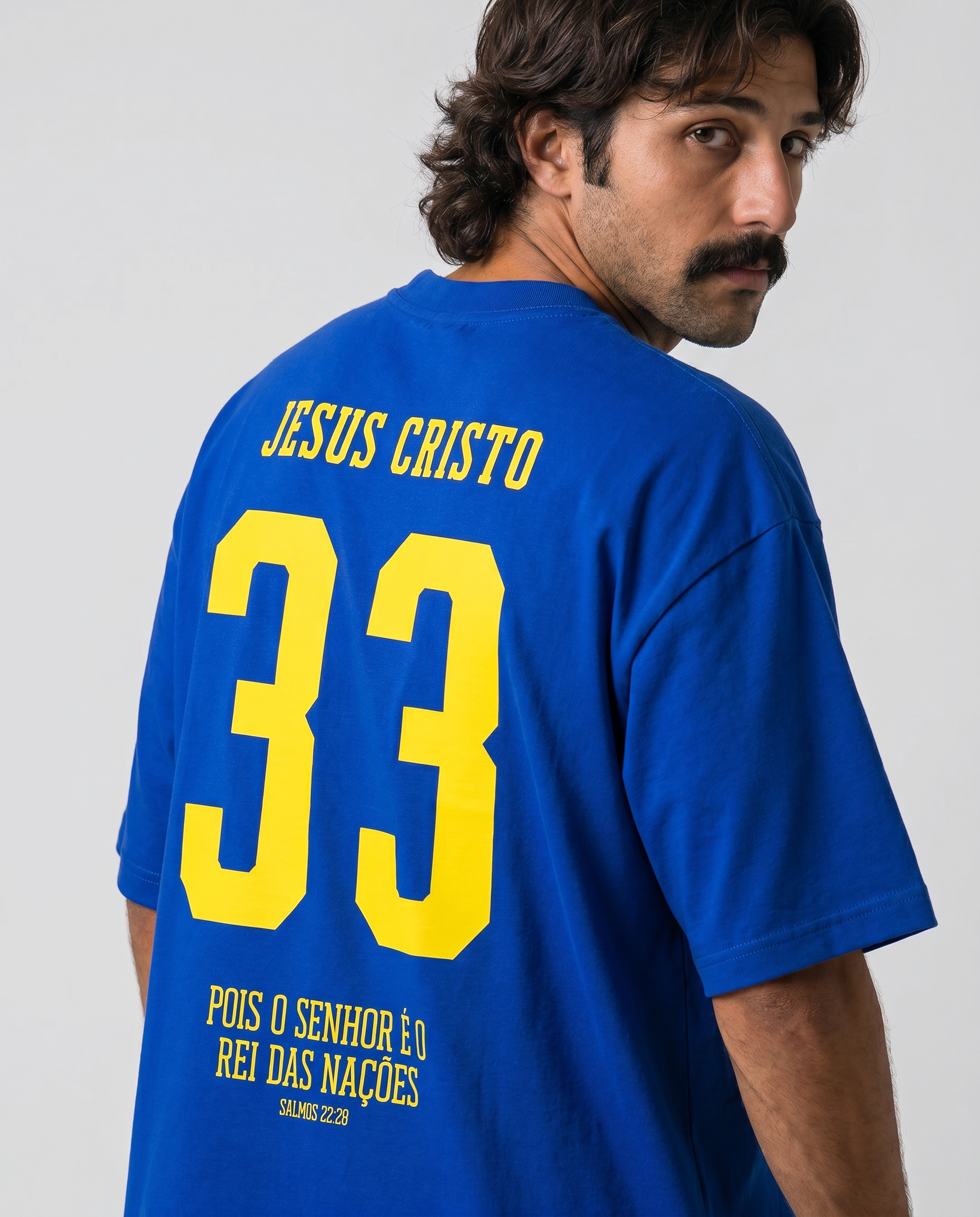Camiseta Oversized Azul - Rei das Nações