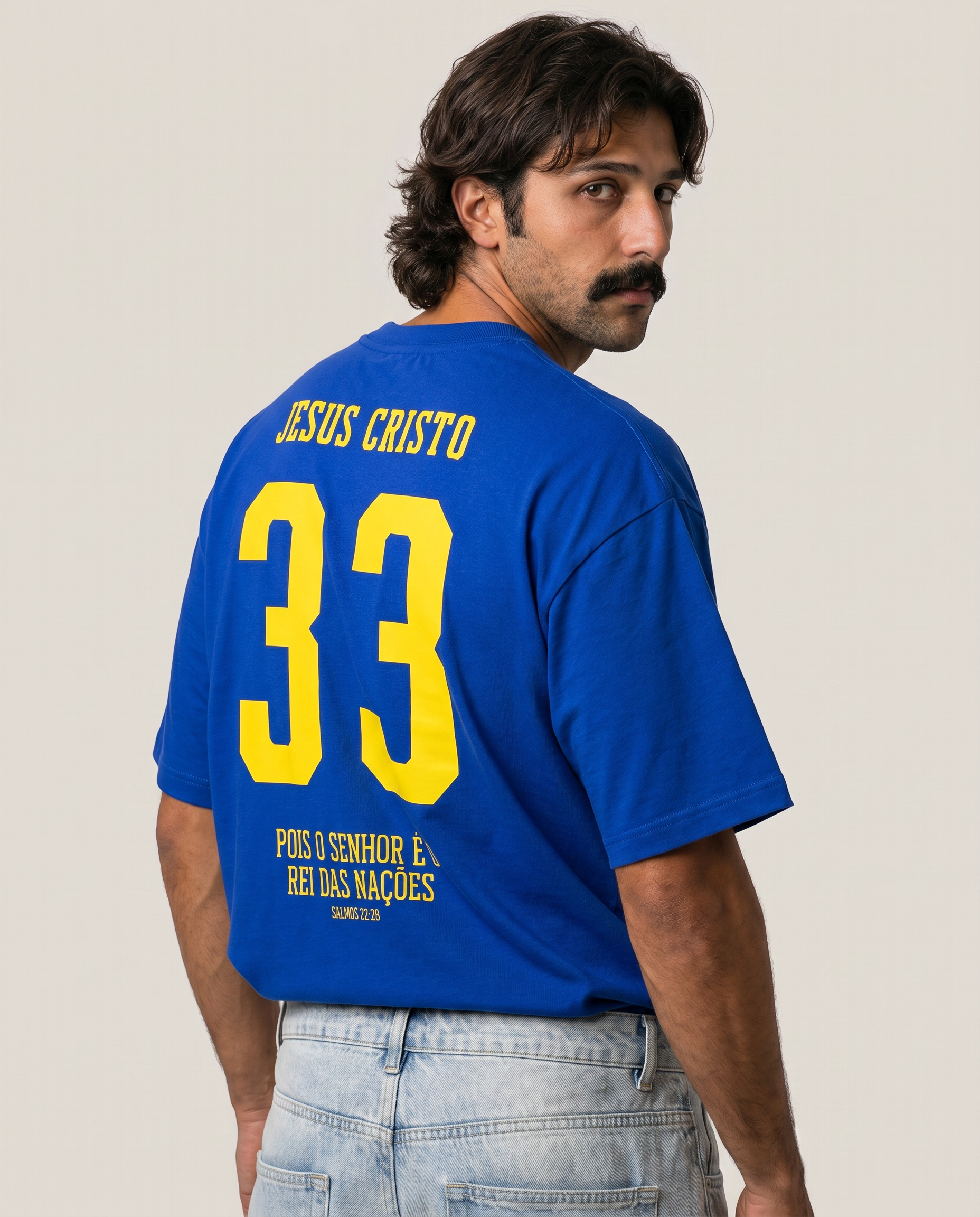 Camiseta Oversized Azul - Rei das Nações