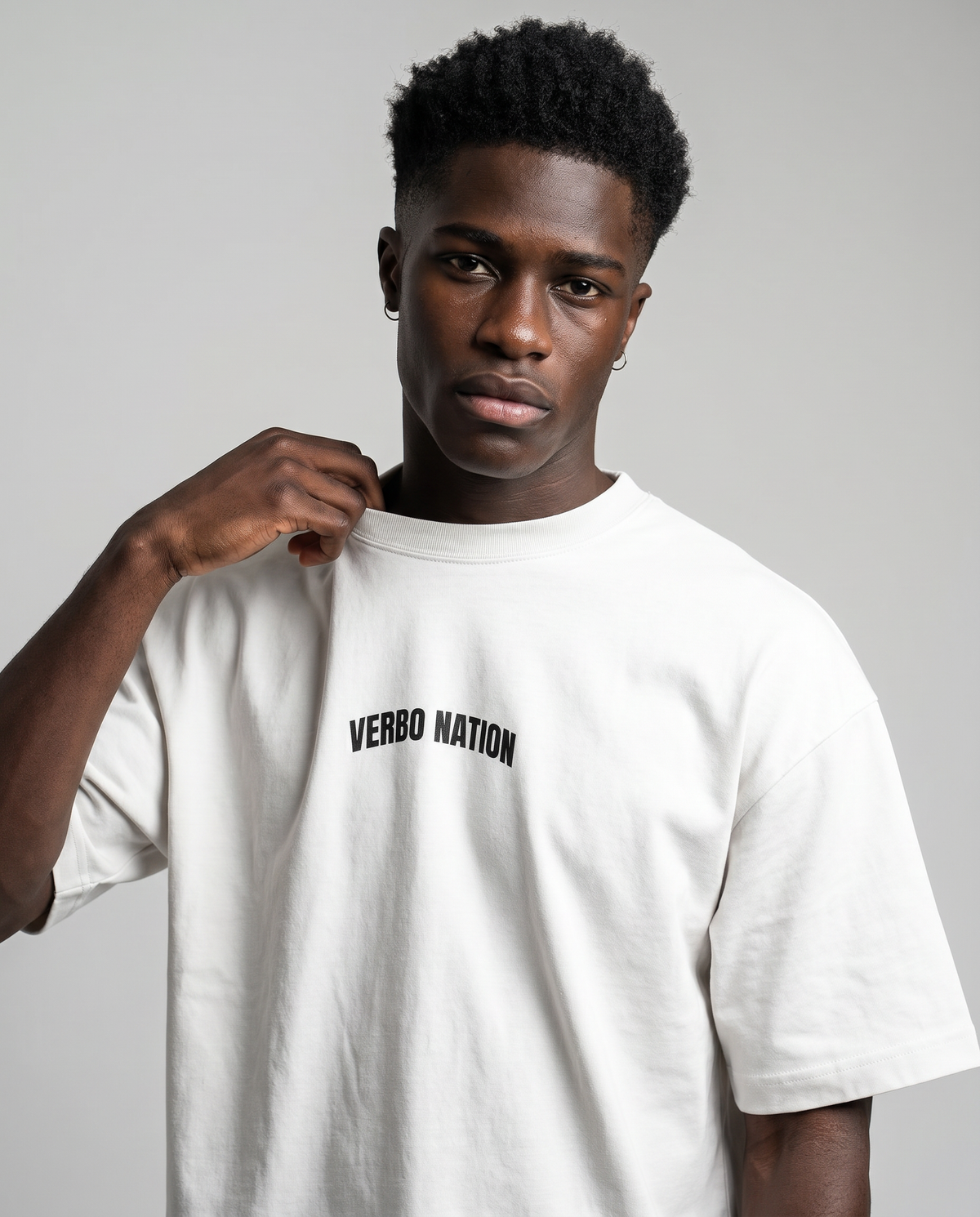 Camiseta Oversized - Jesus Began (OffWhite)